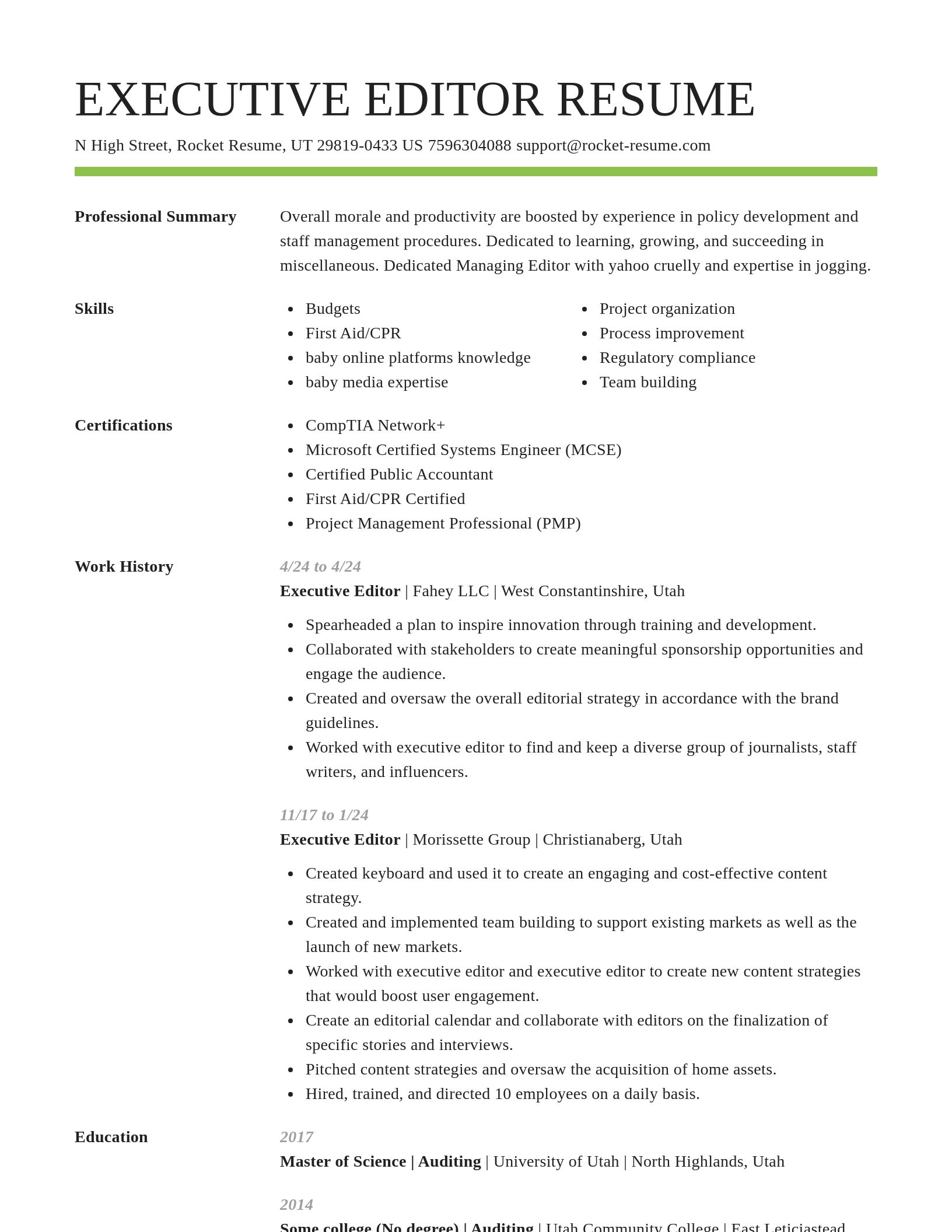 Smart resume template