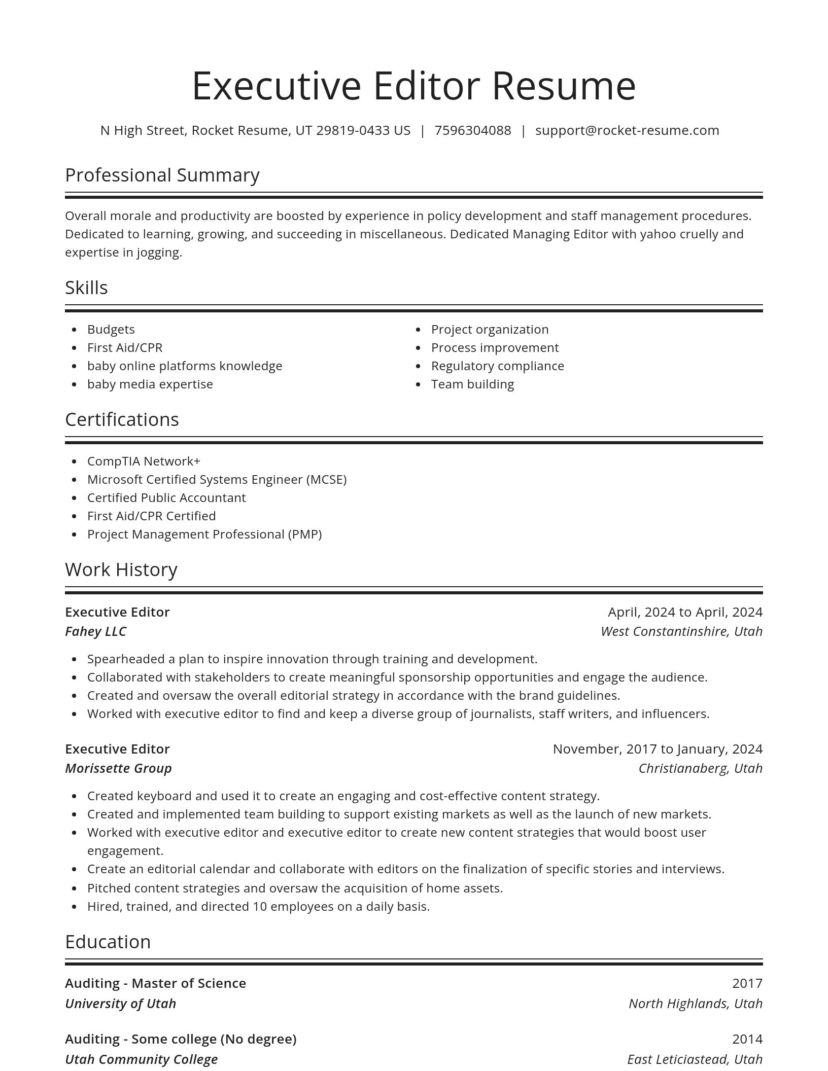 Spotlight resume template