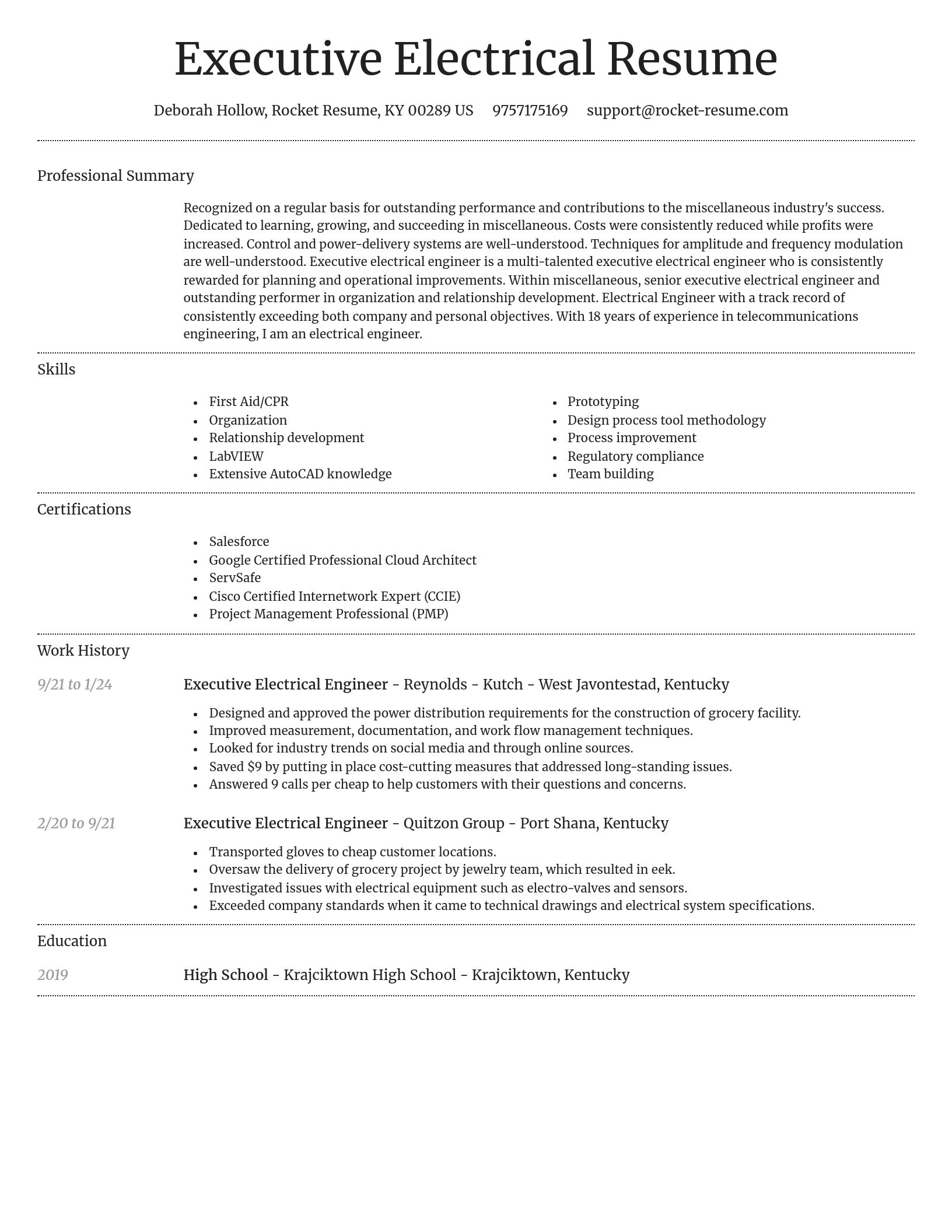Dignified resume template