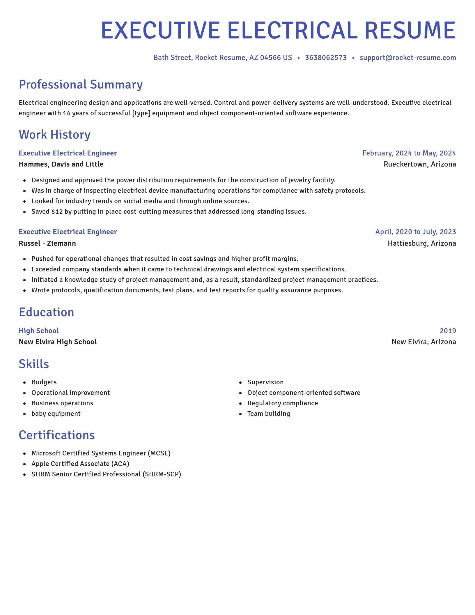 Novel resume template