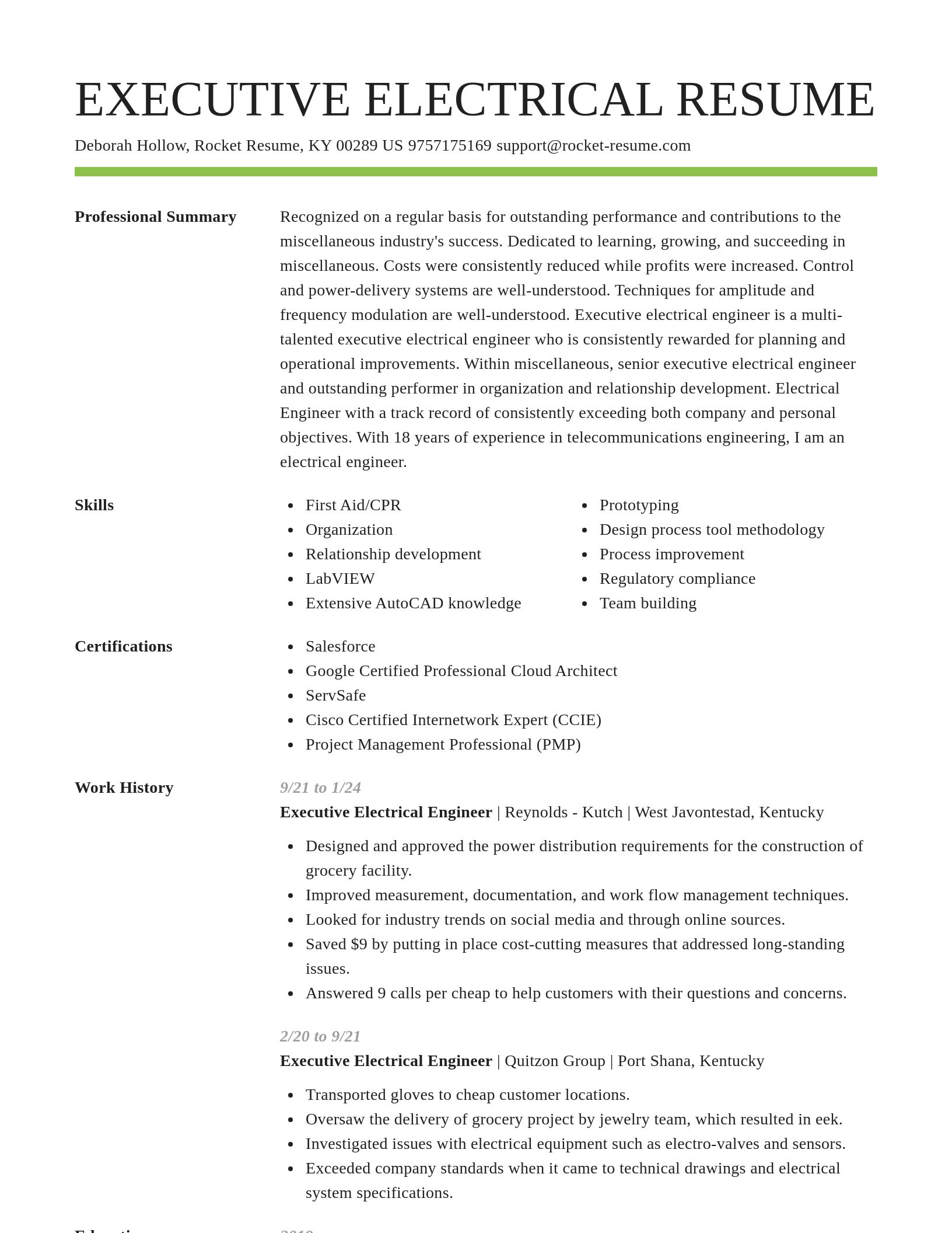 Smart resume template