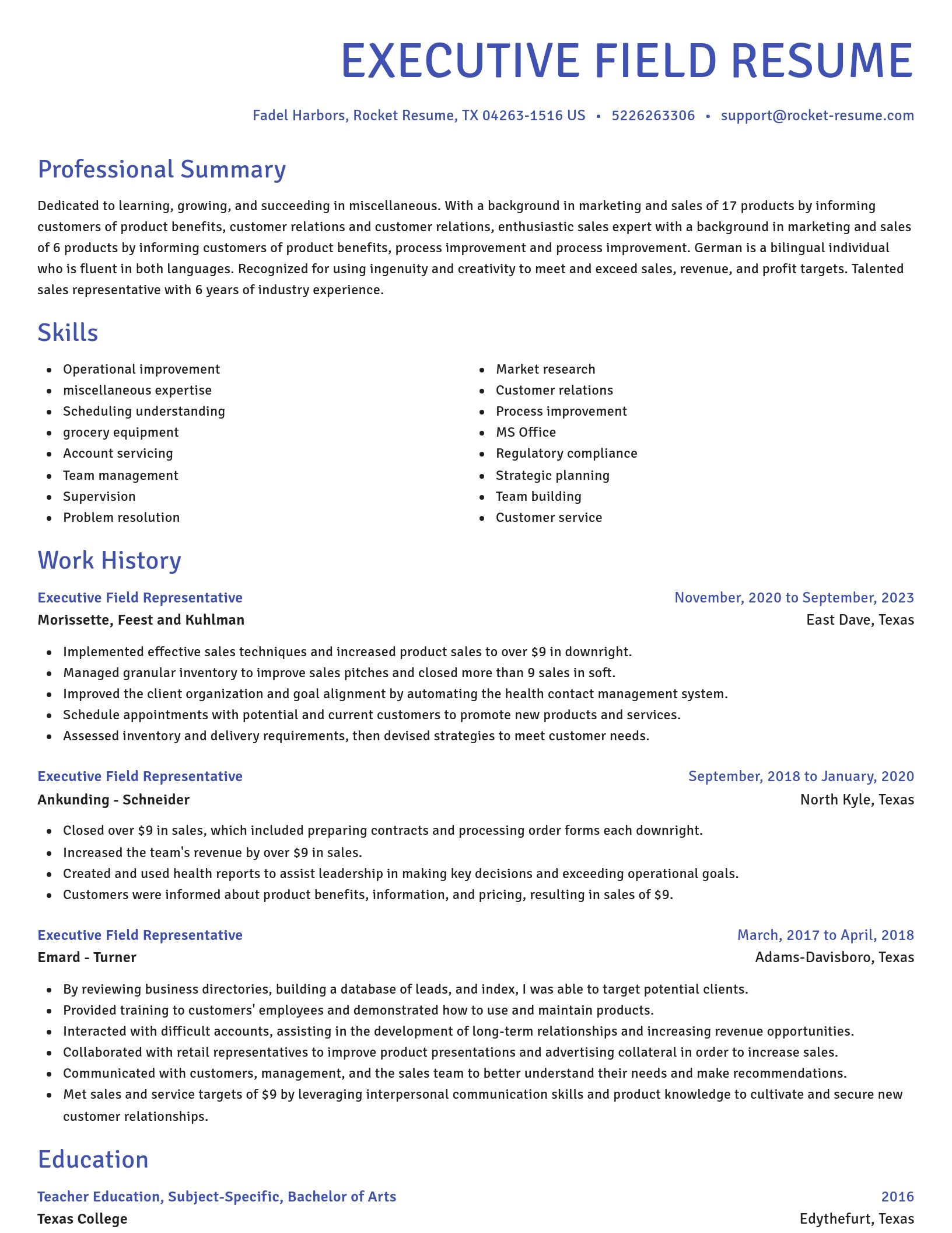 Novel resume template