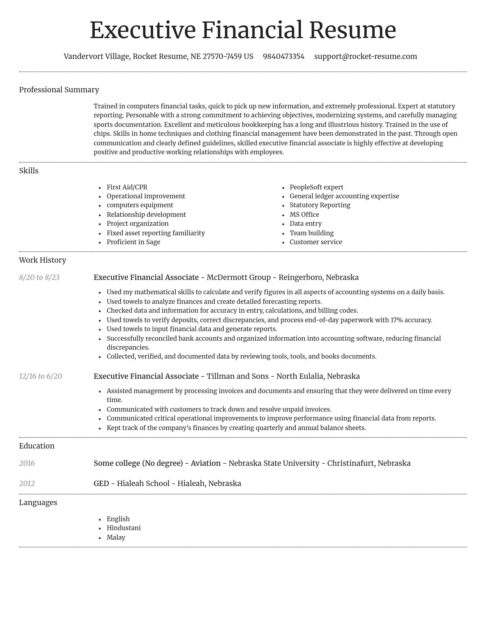 Dignified resume template