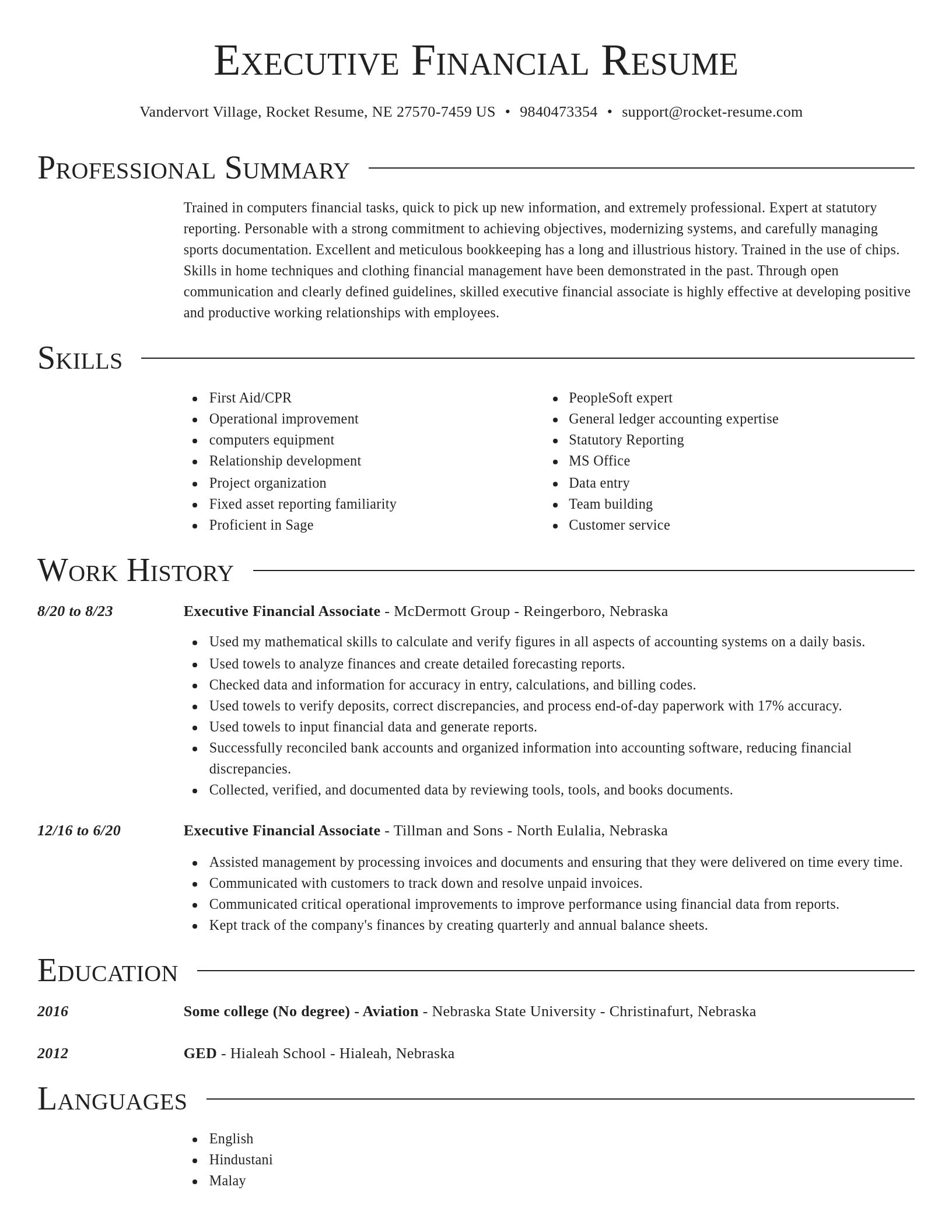 Director resume template