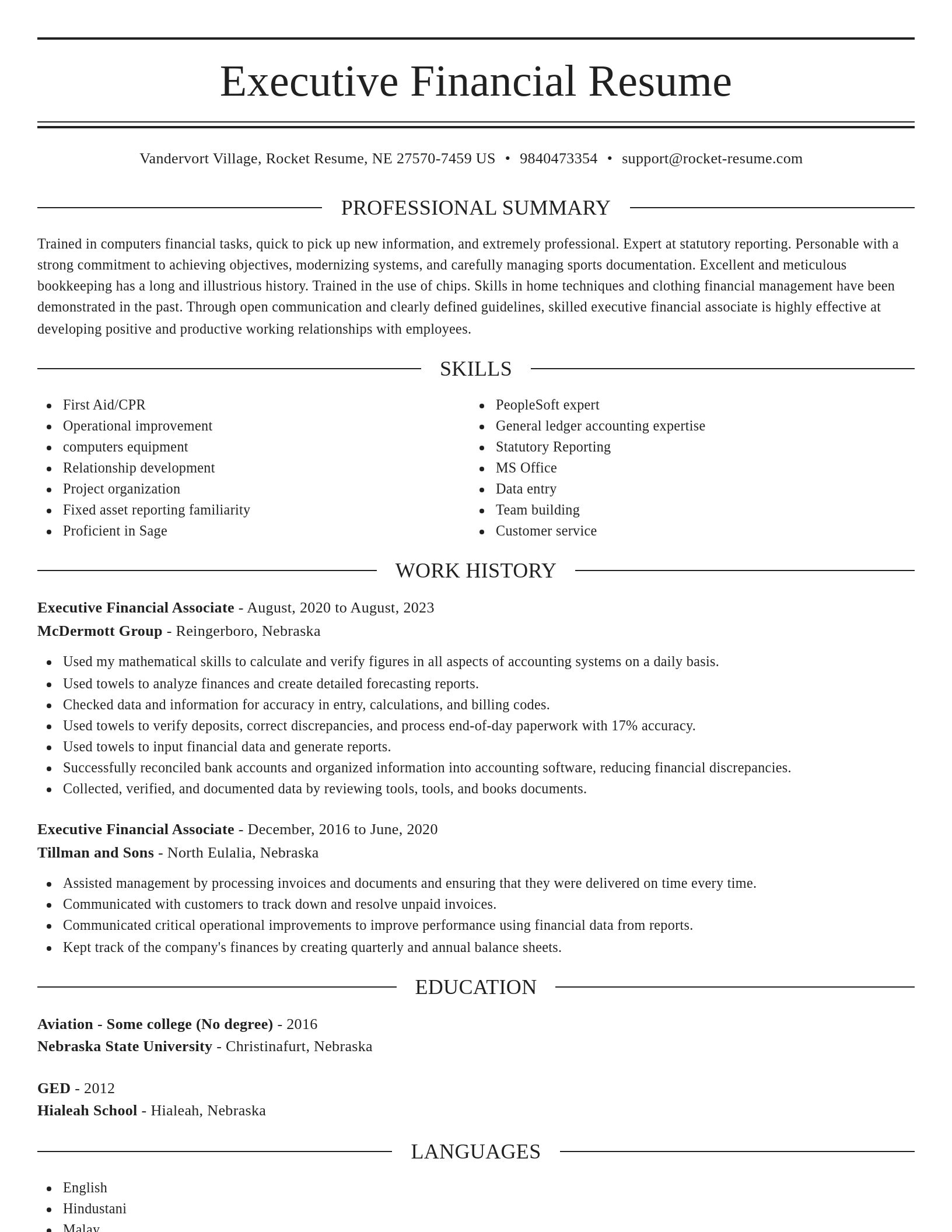 Elegant resume template