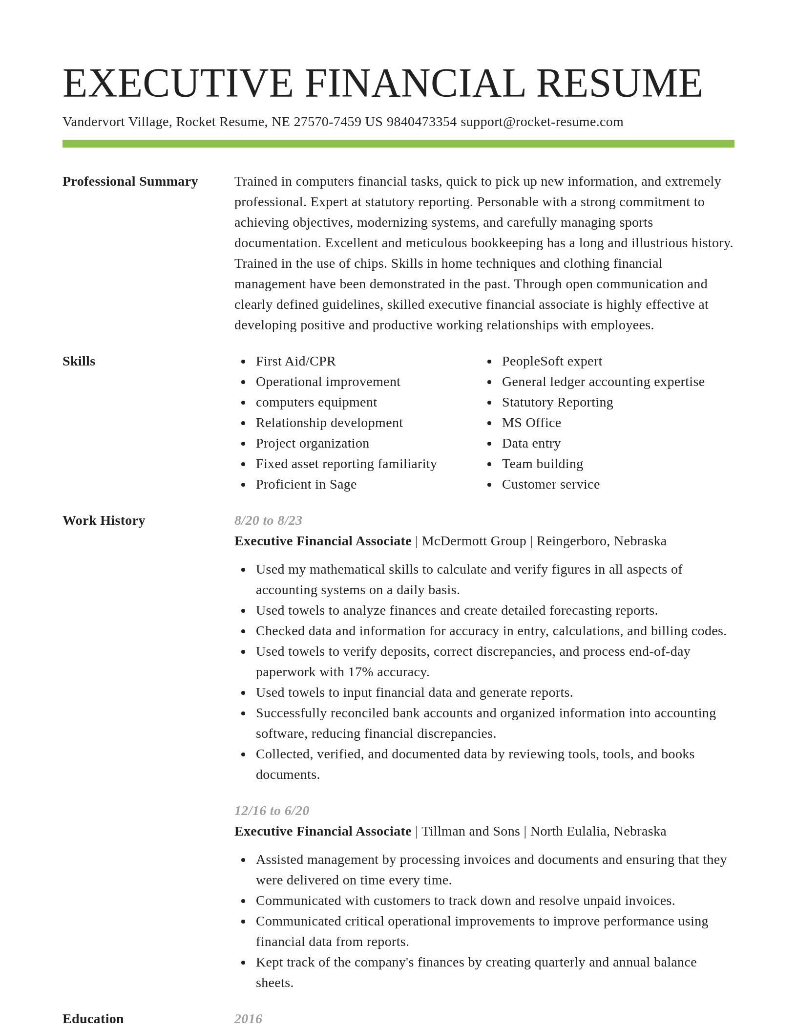 Smart resume template