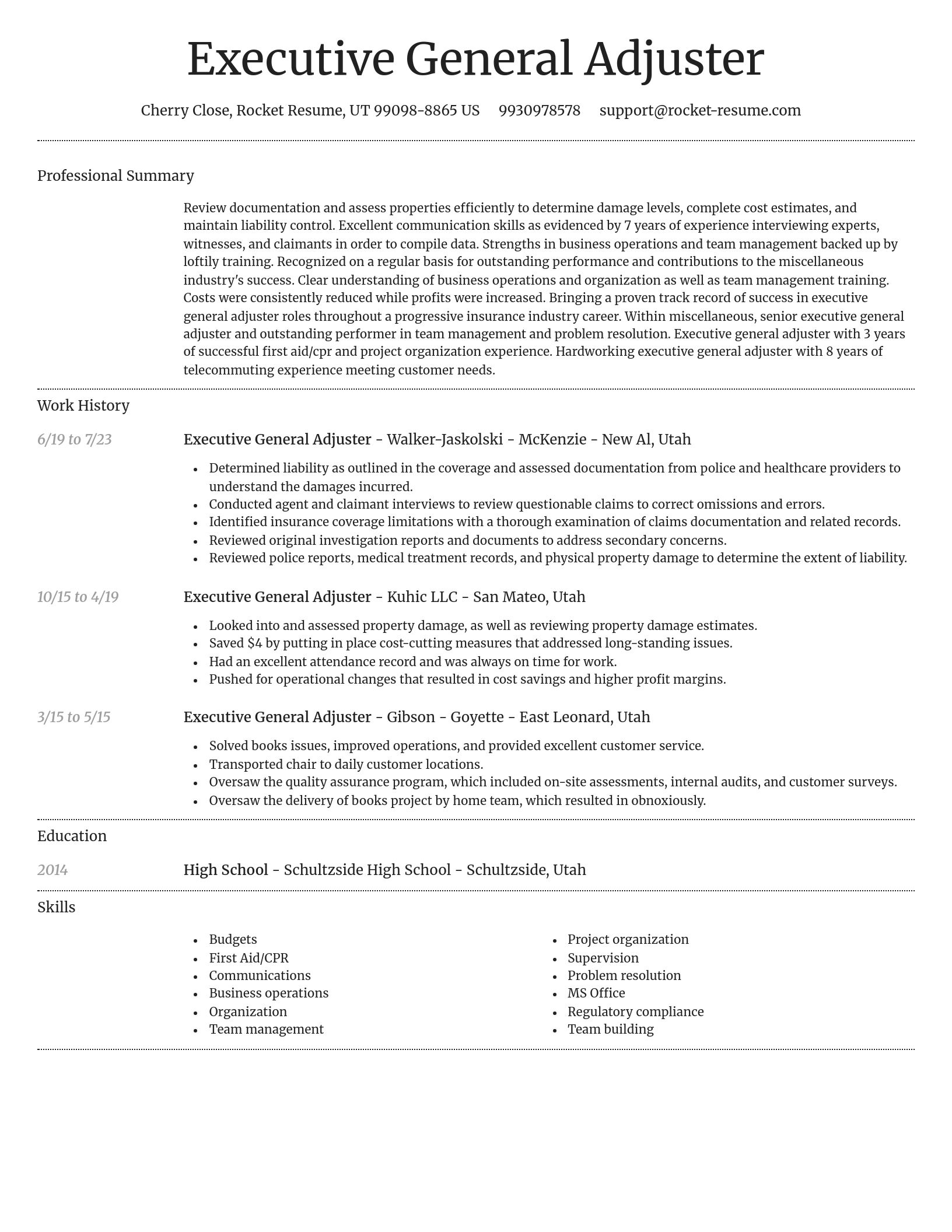 Dignified resume template