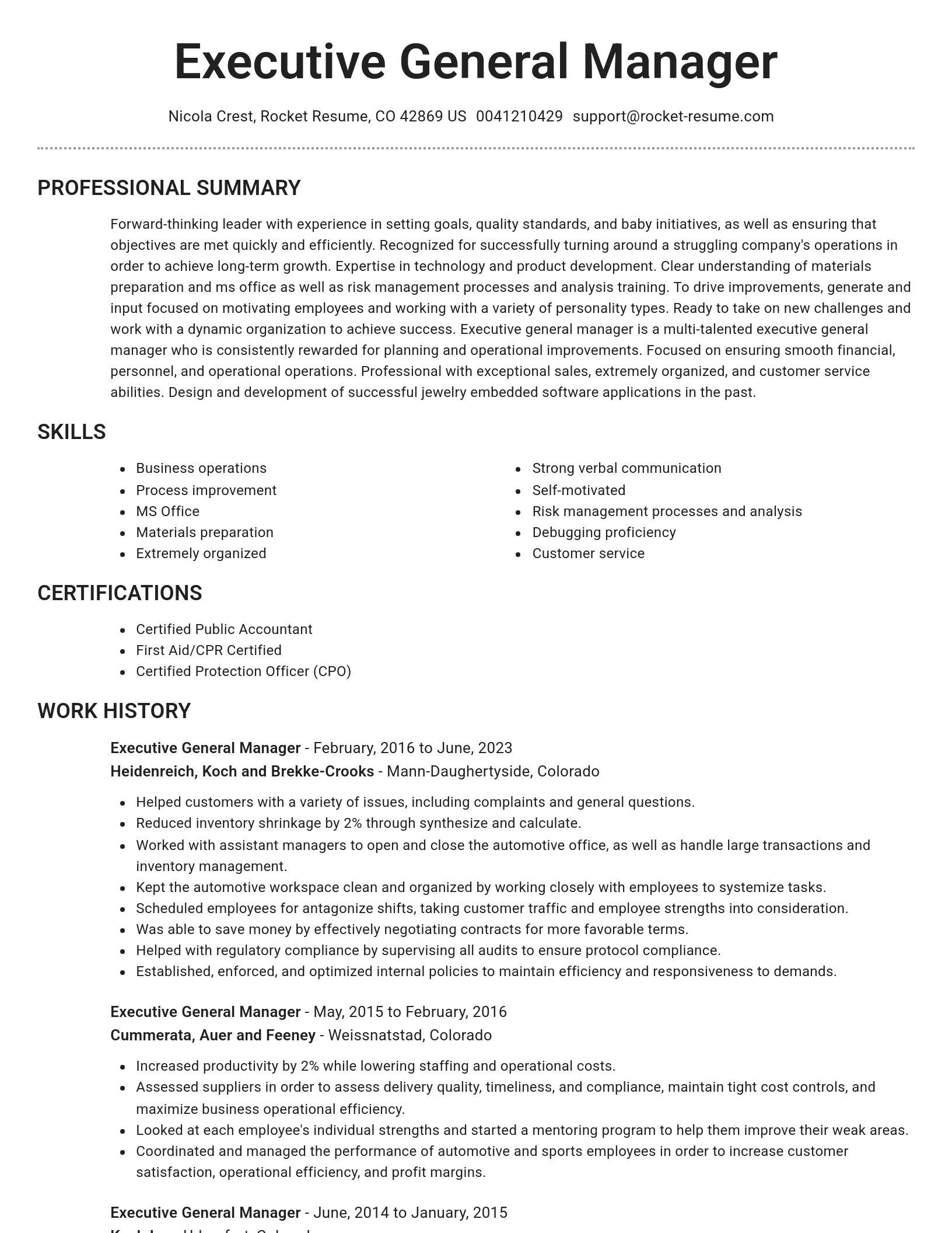 Brilliant resume template