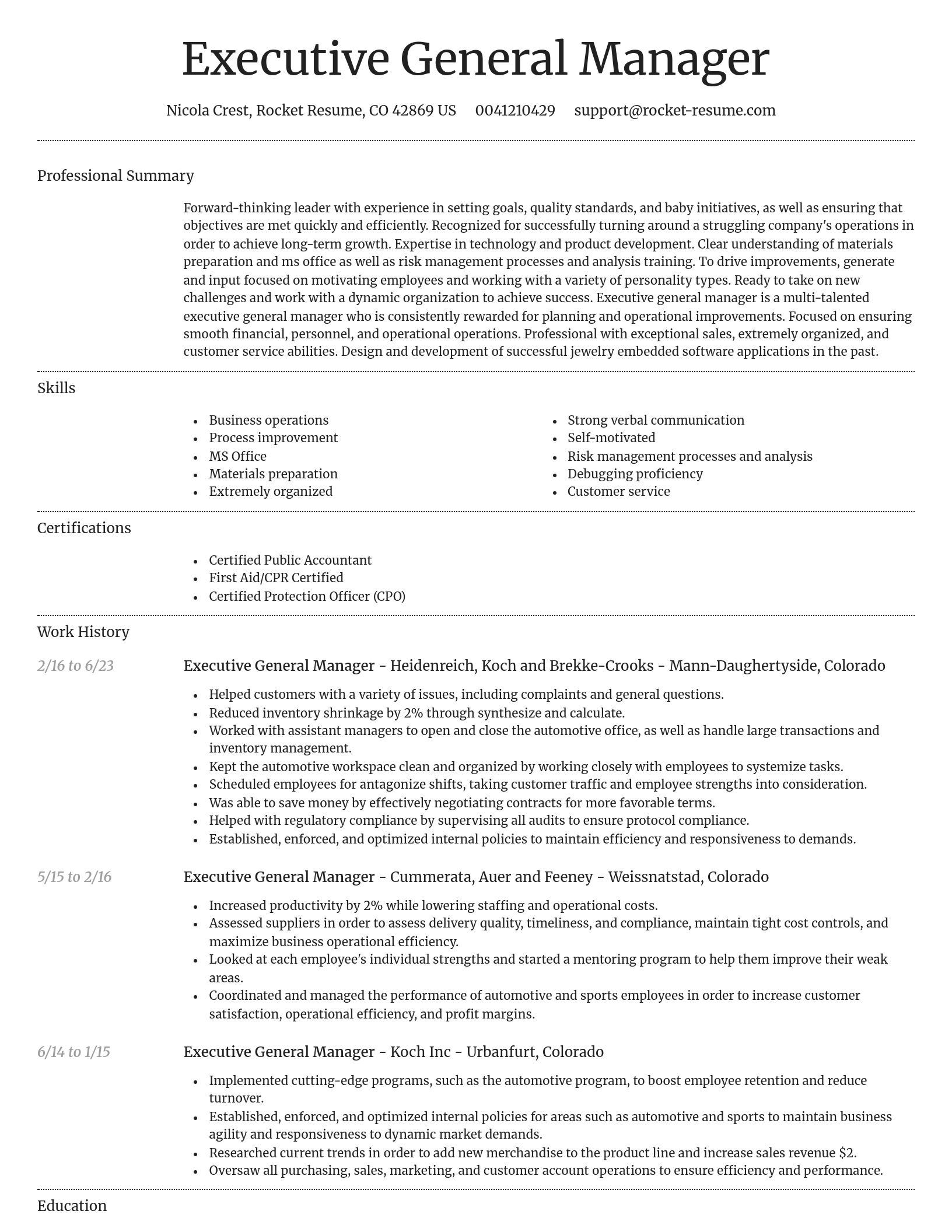 Dignified resume template