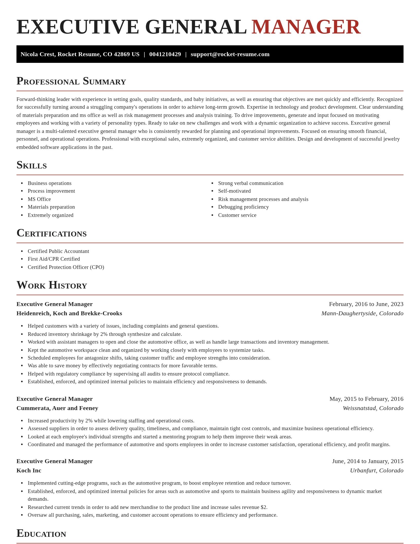 Exquisite resume template