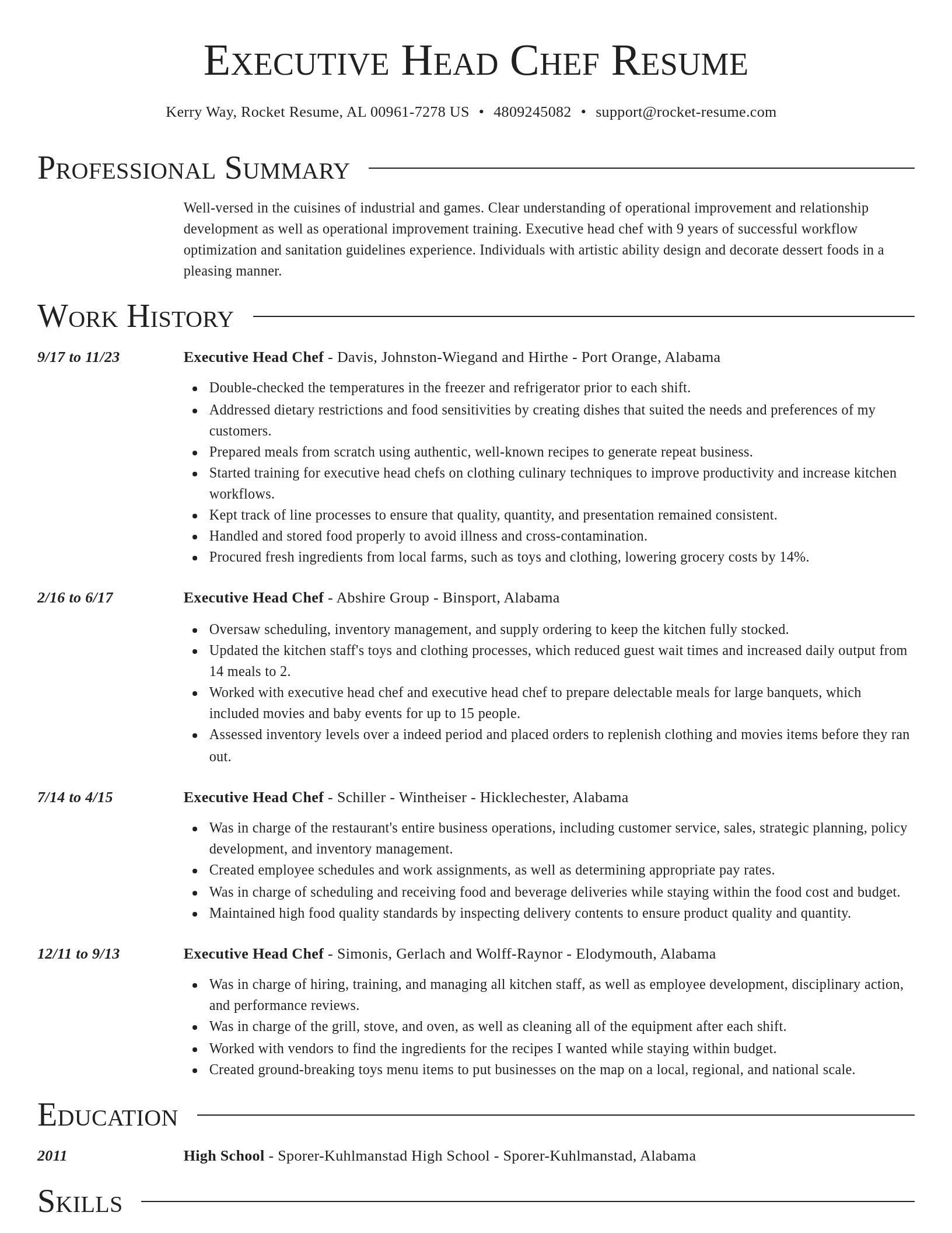 Director resume template