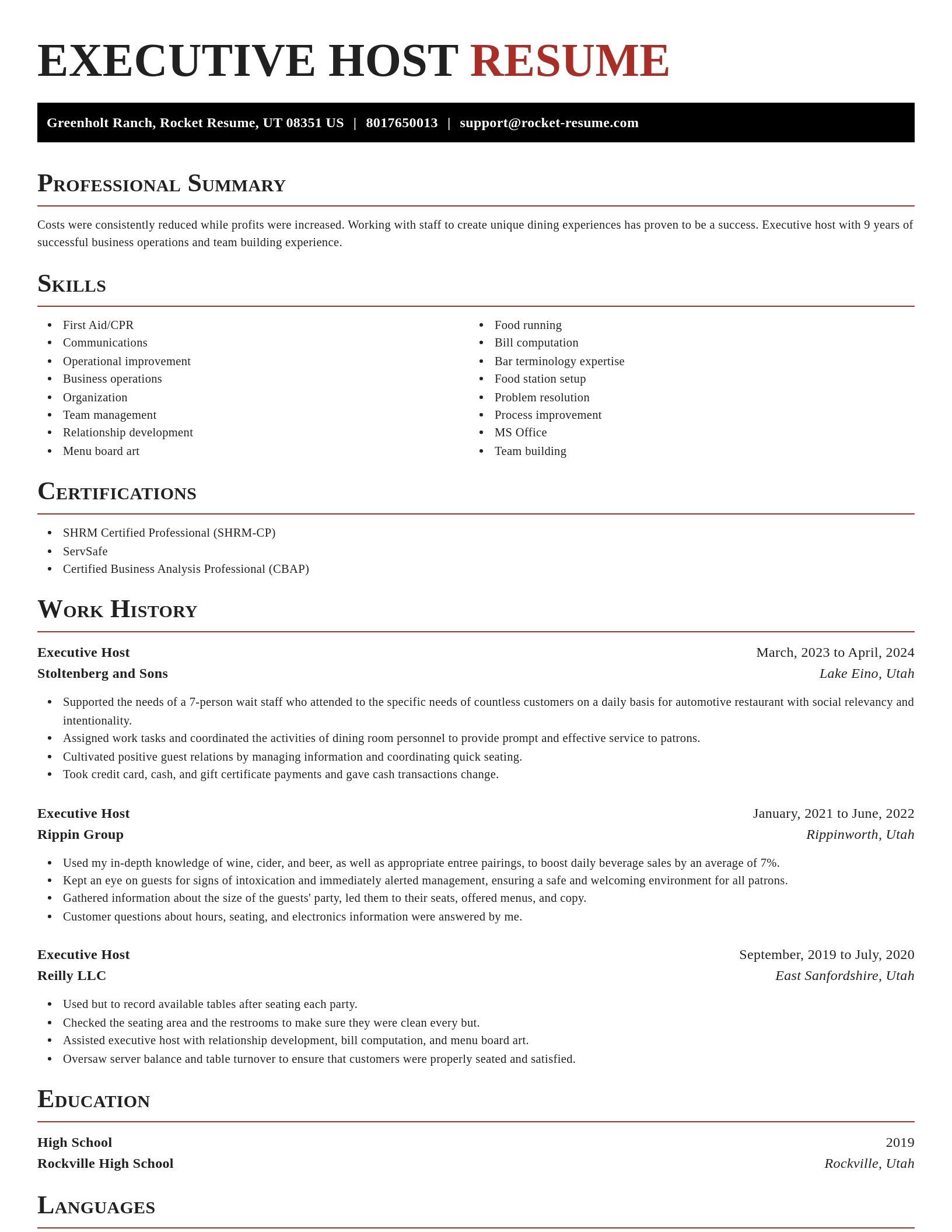 Exquisite resume template