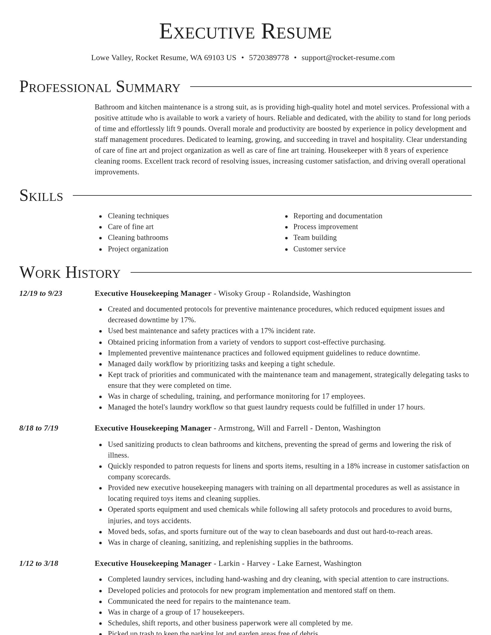 Director resume template