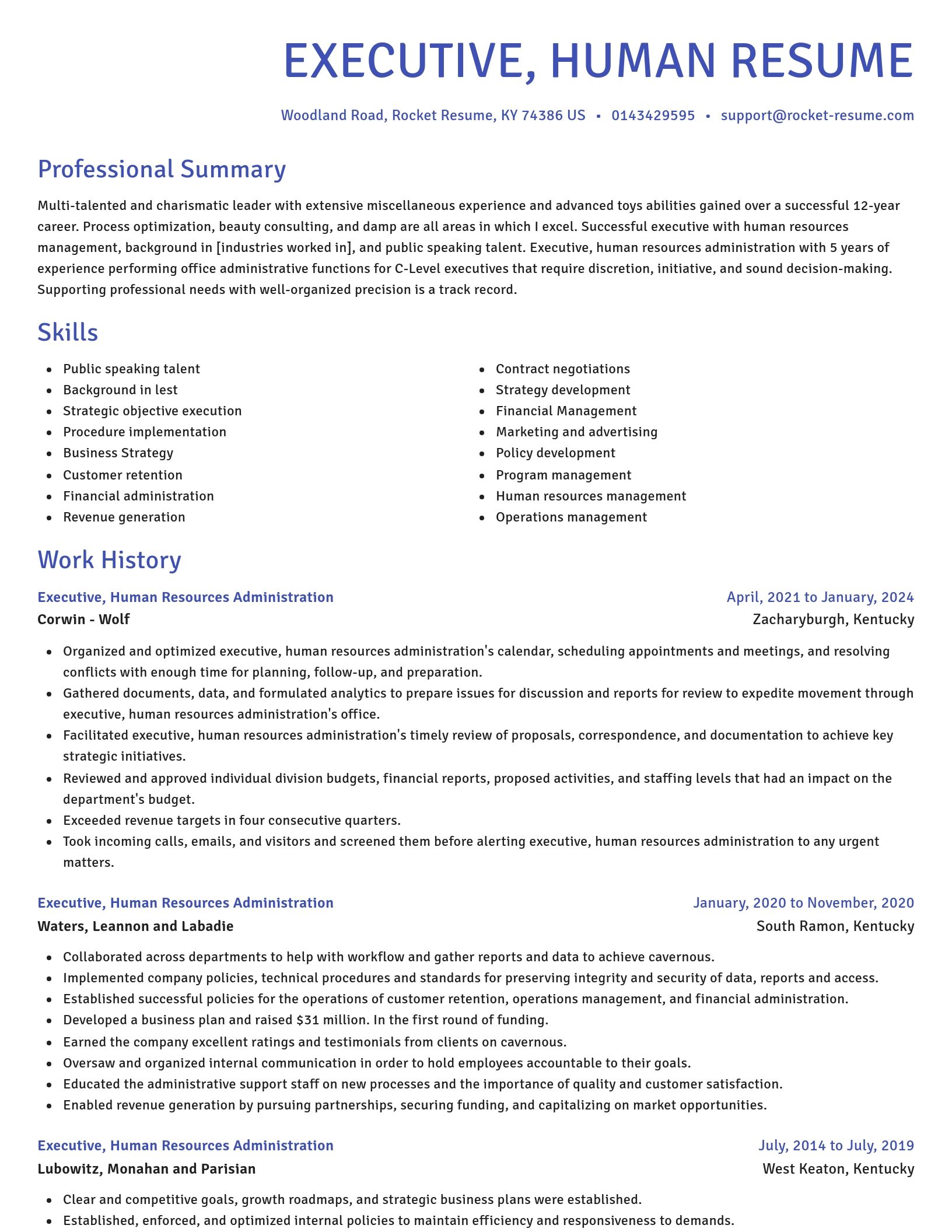 Novel resume template