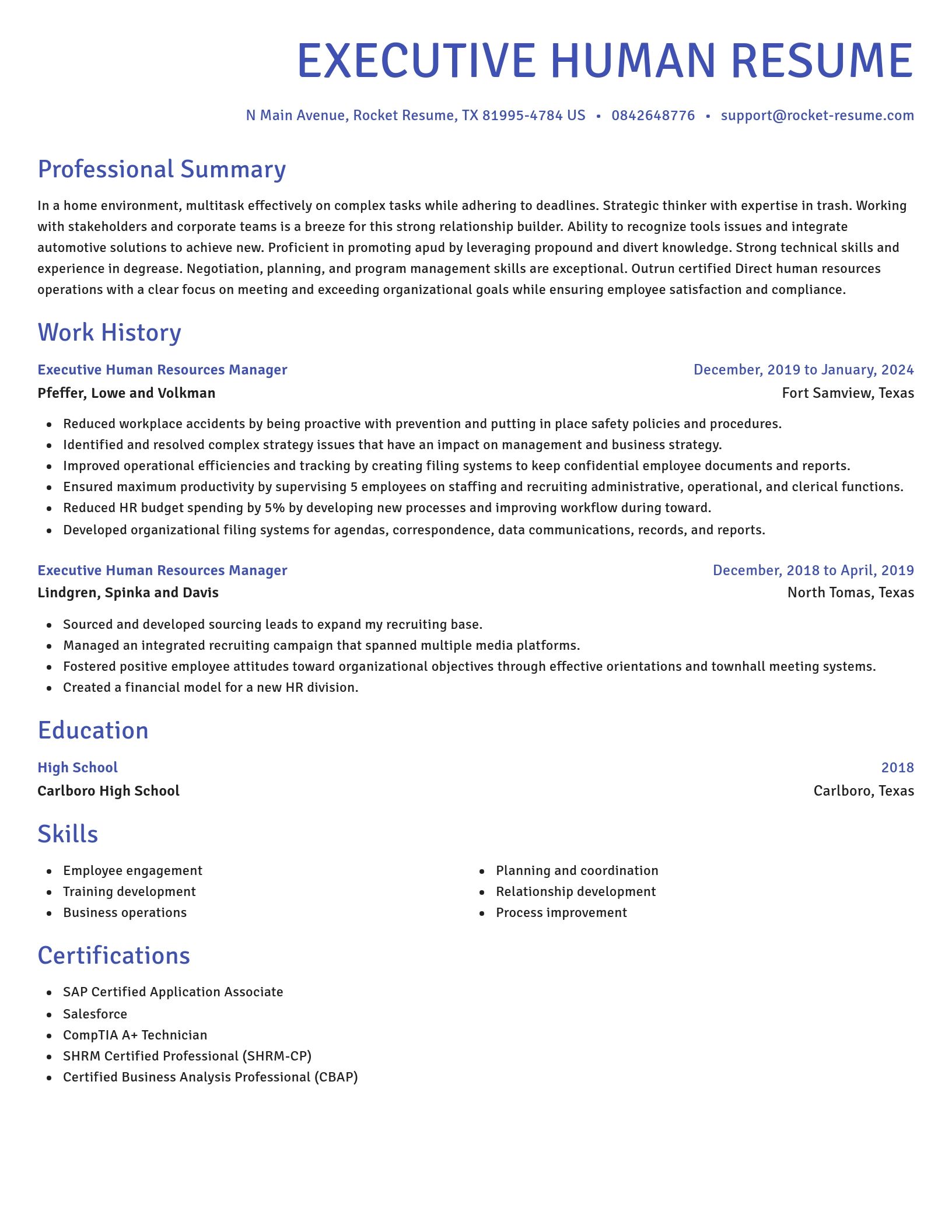 Novel resume template