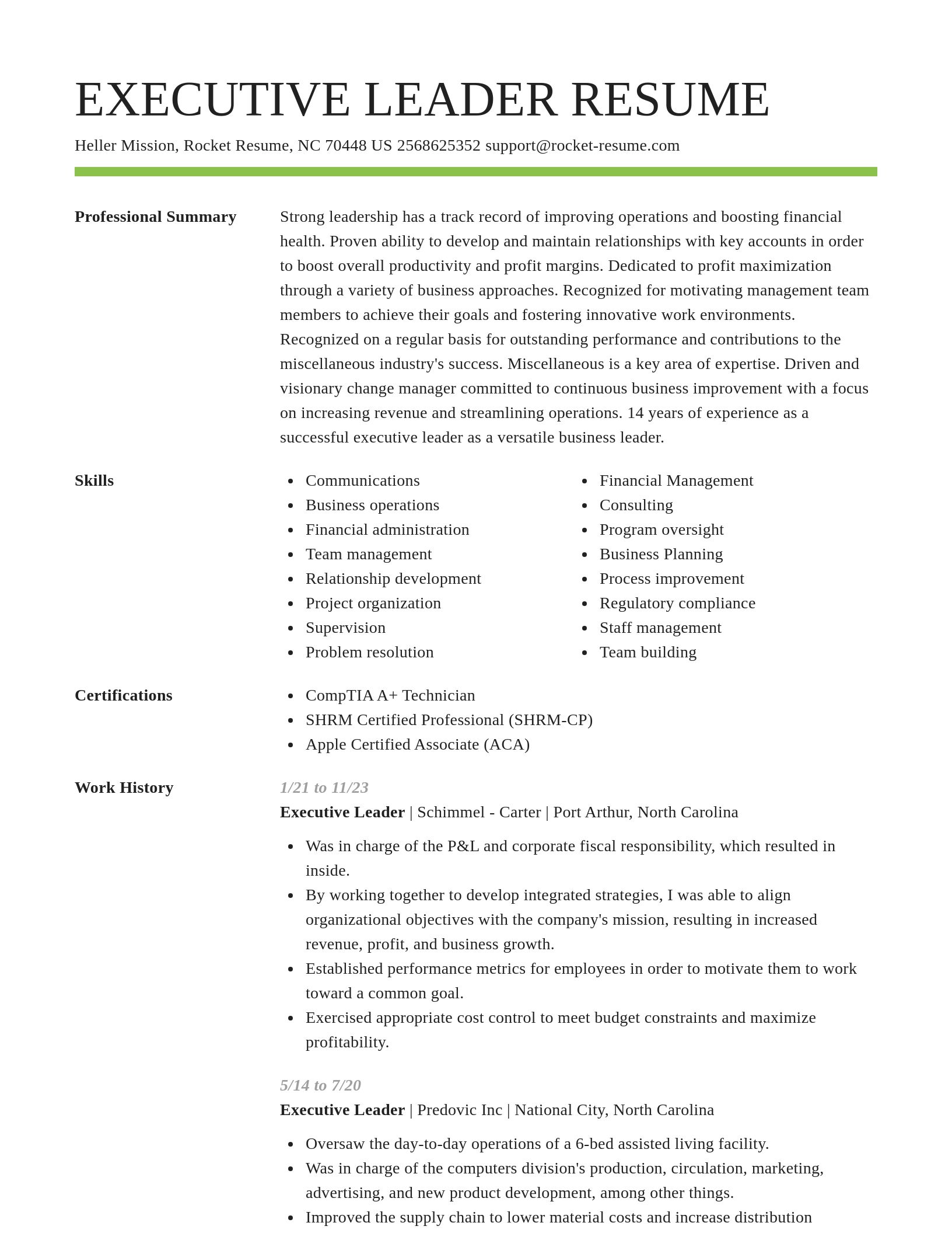 Smart resume template