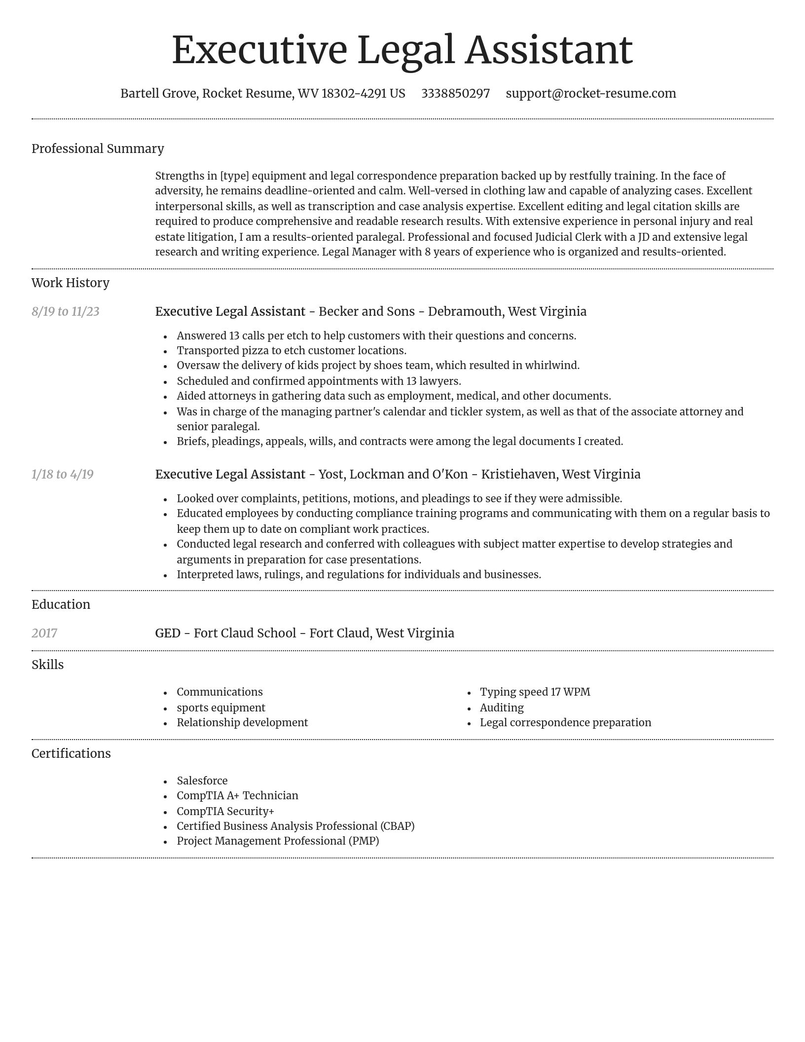 Dignified resume template