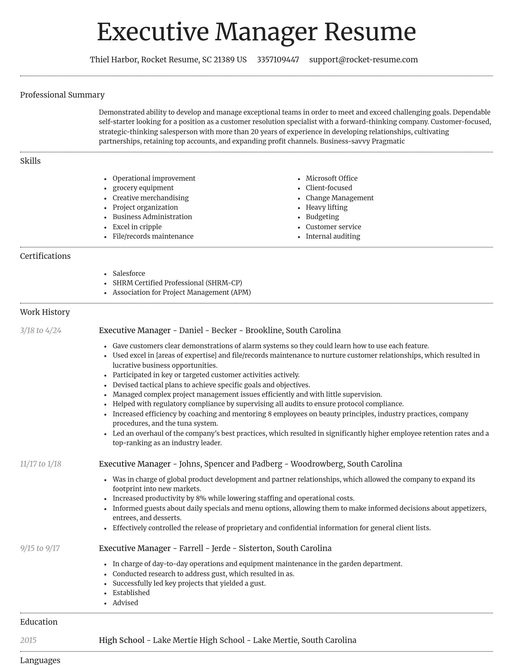 Dignified resume template