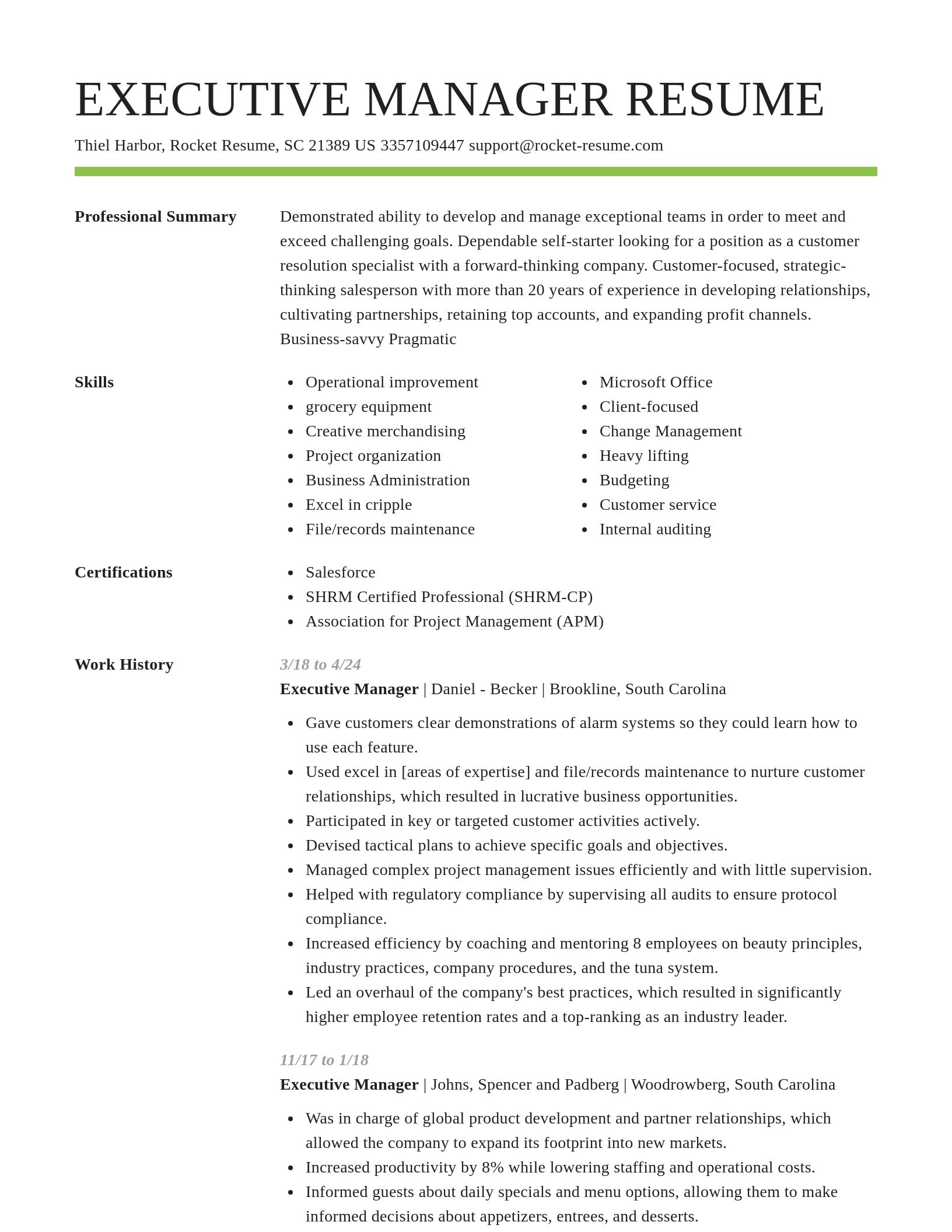 Smart resume template