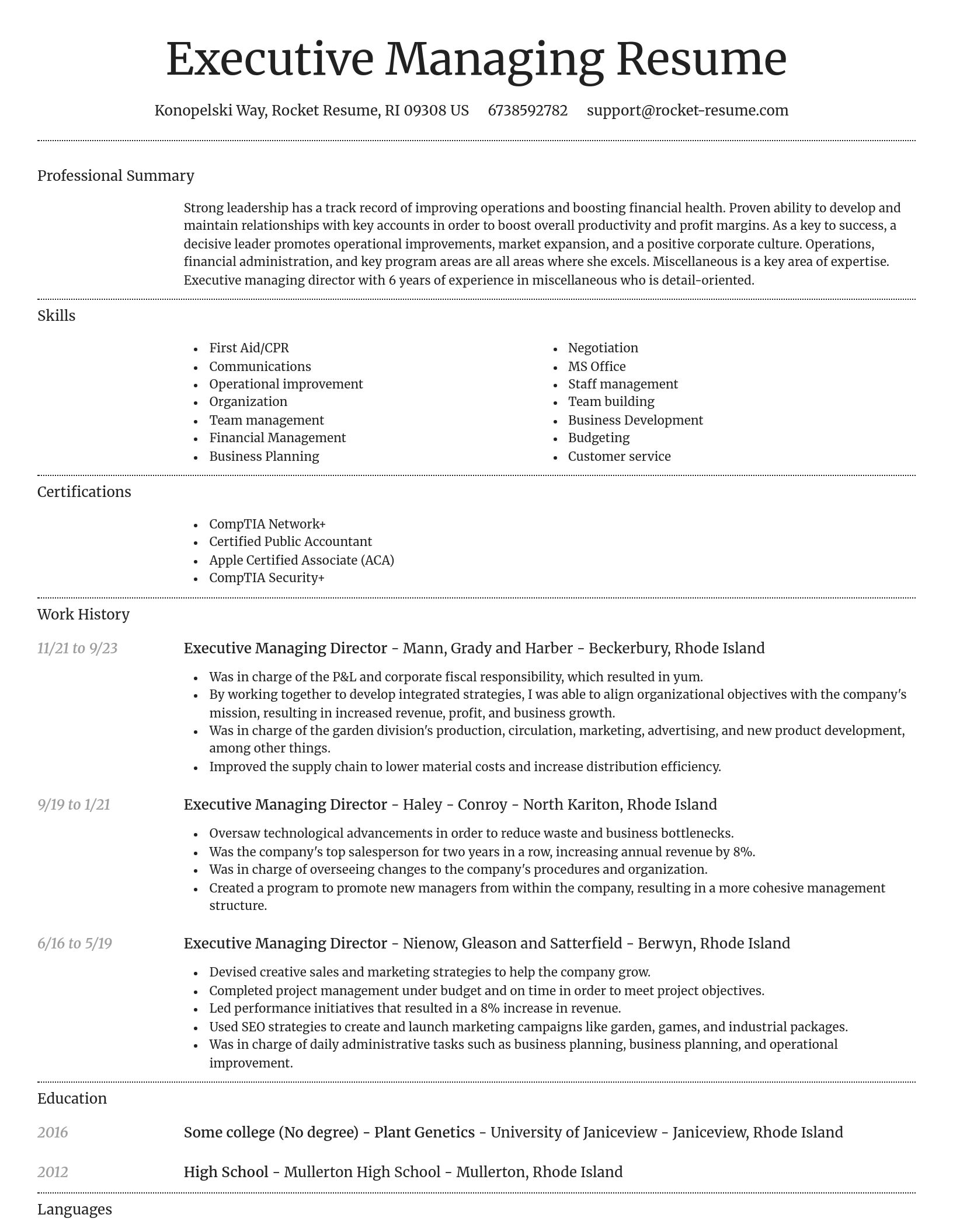 Dignified resume template