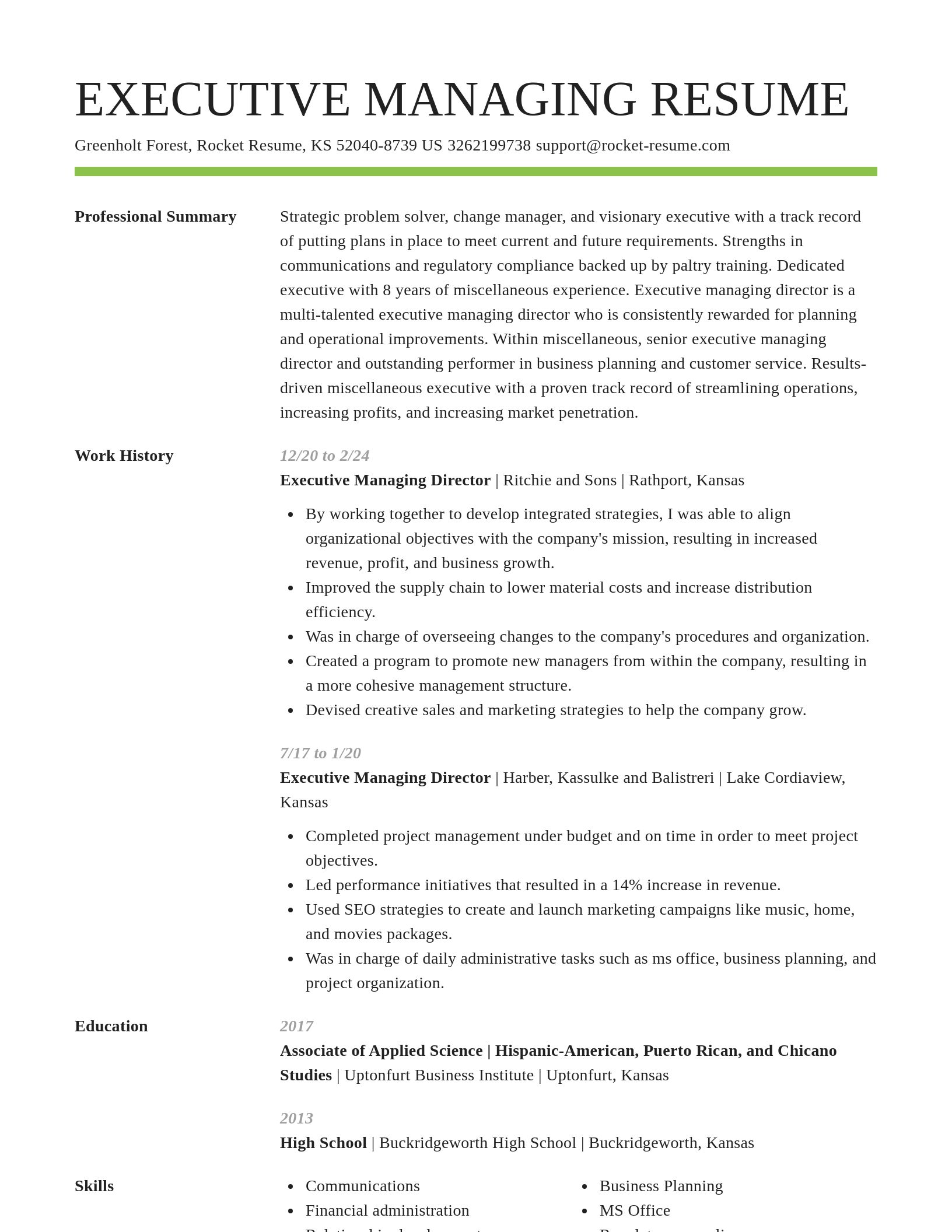 Smart resume template