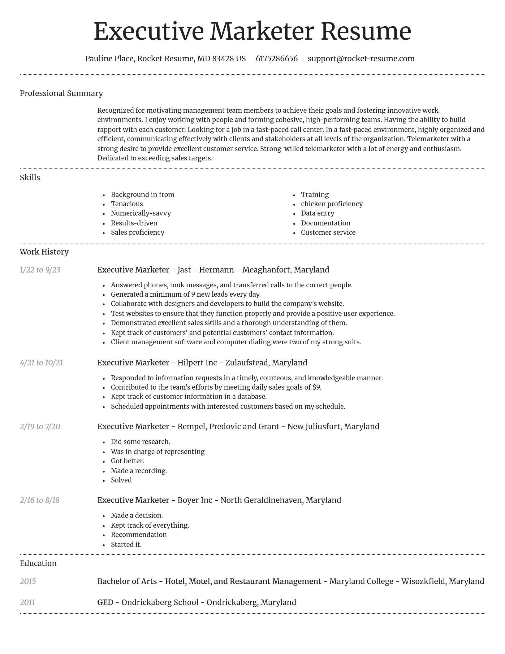 Dignified resume template