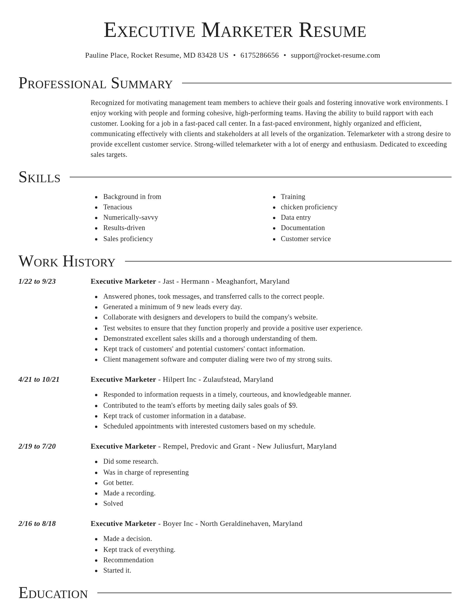 Director resume template