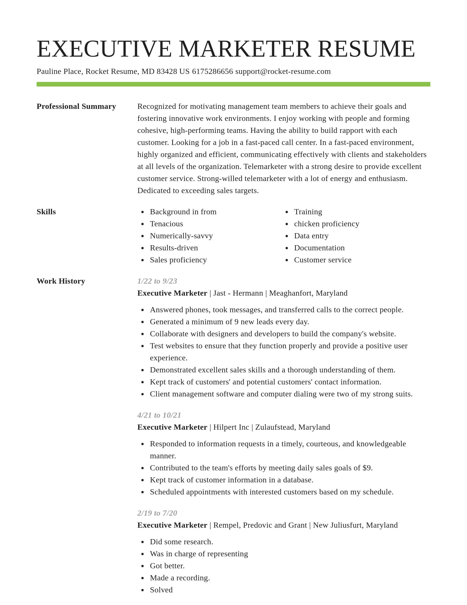 Smart resume template