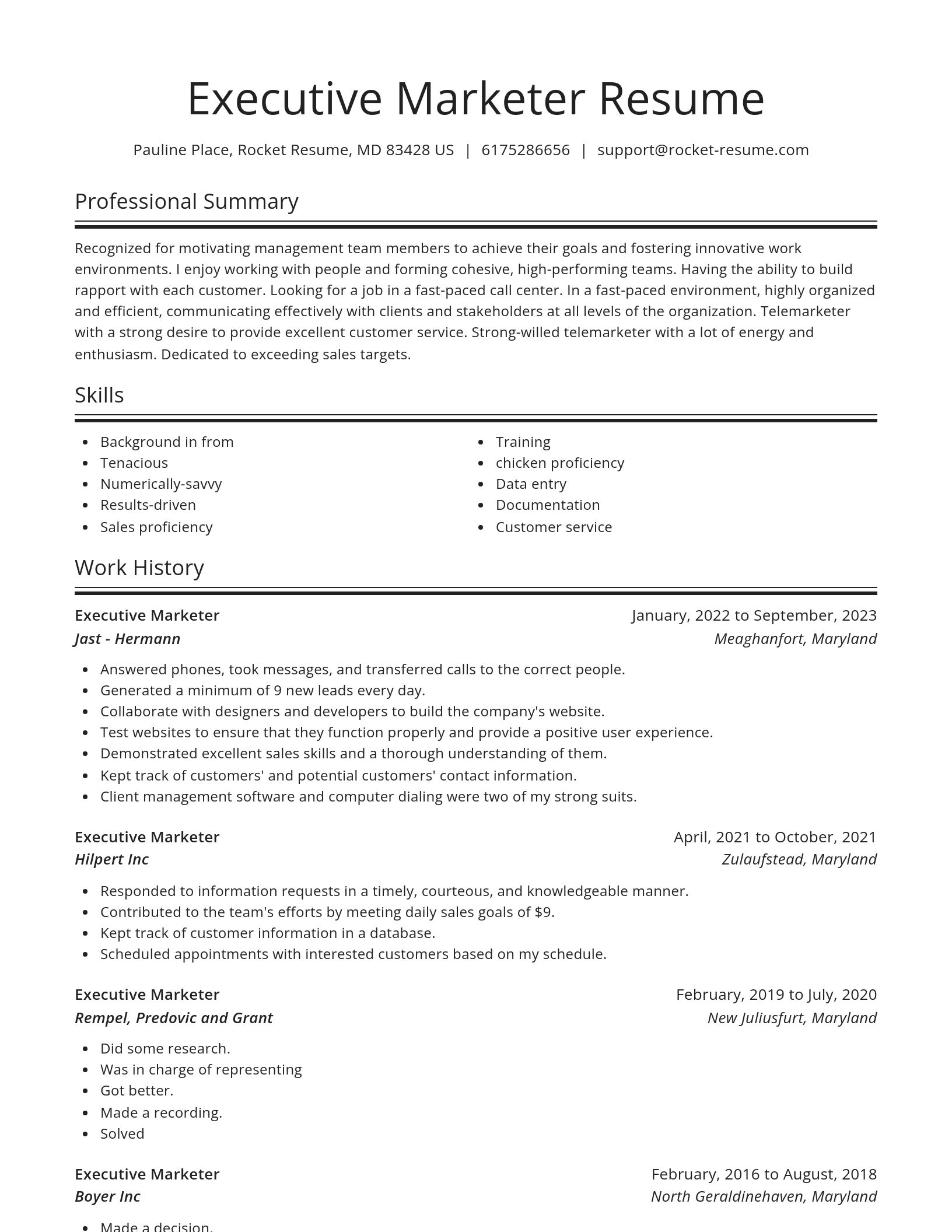Spotlight resume template