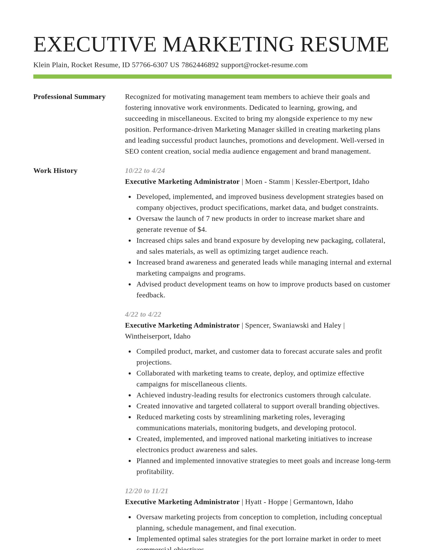 Smart resume template