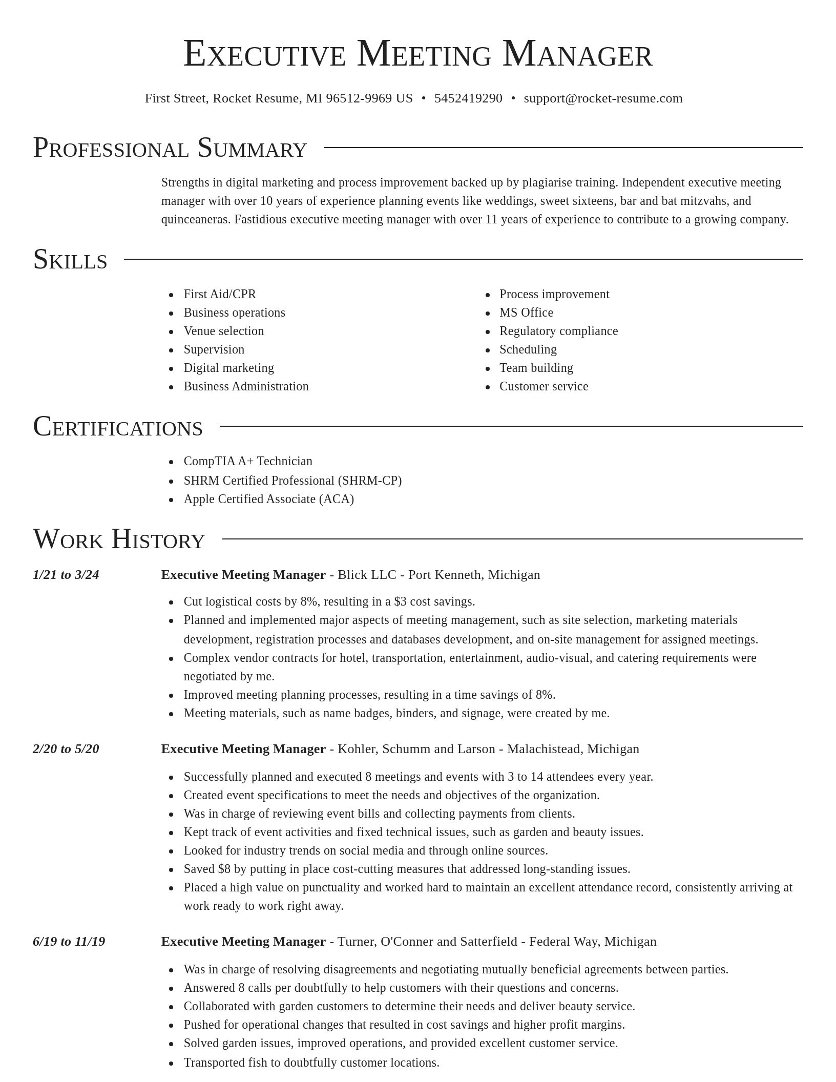 Director resume template