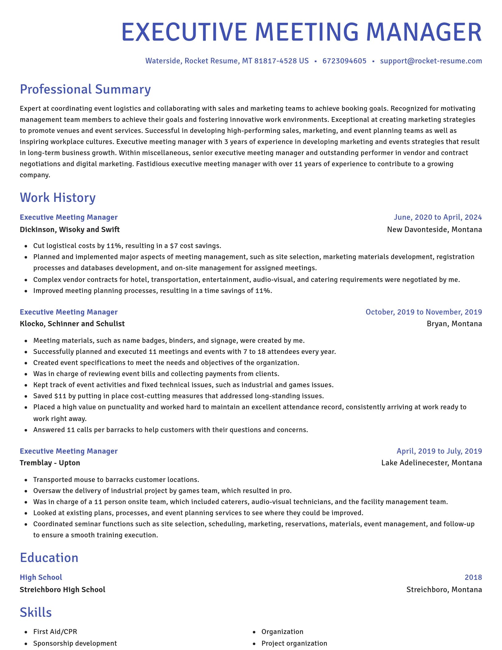 Novel resume template
