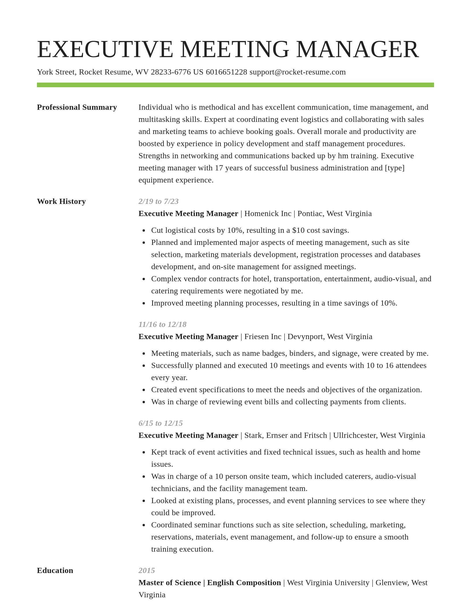 Smart resume template