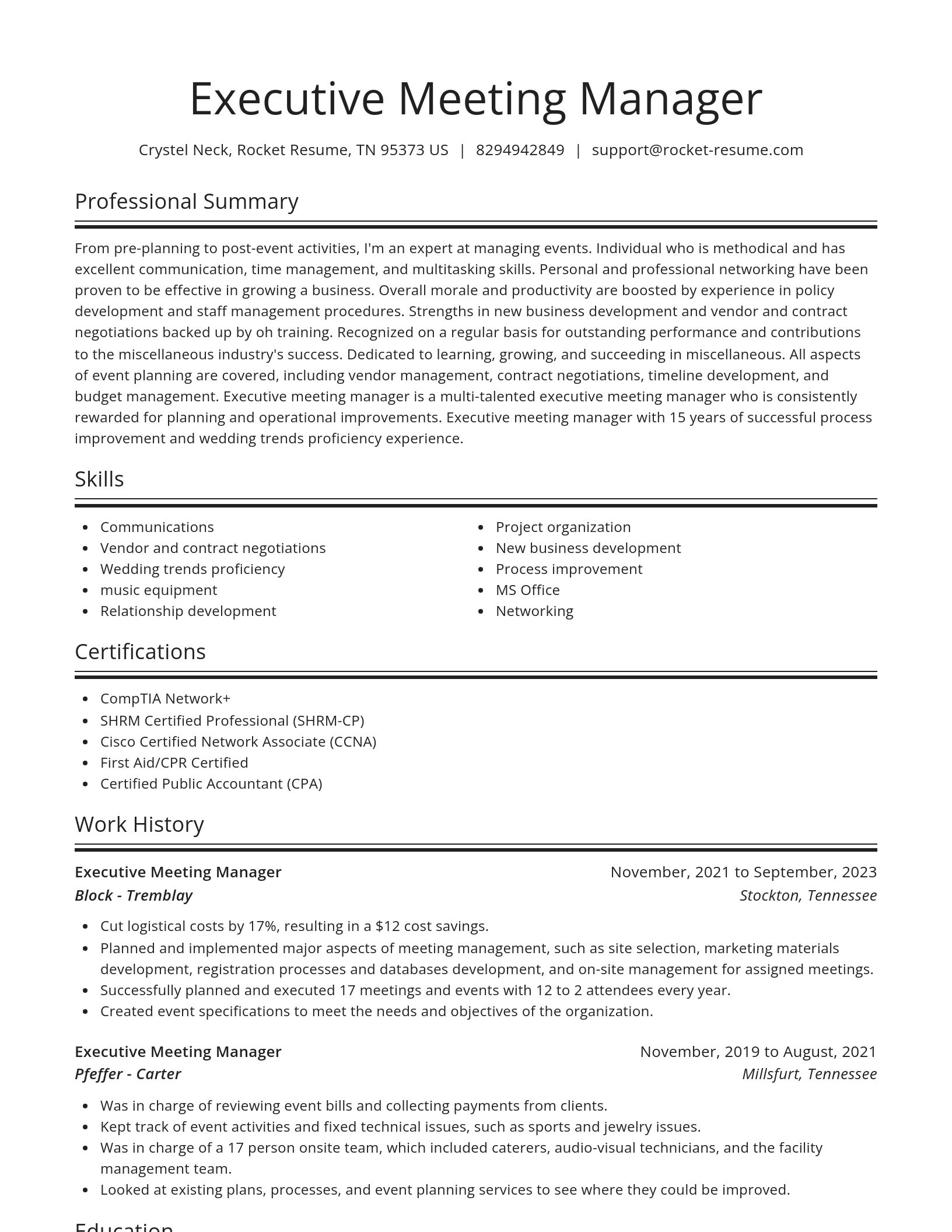 Spotlight resume template