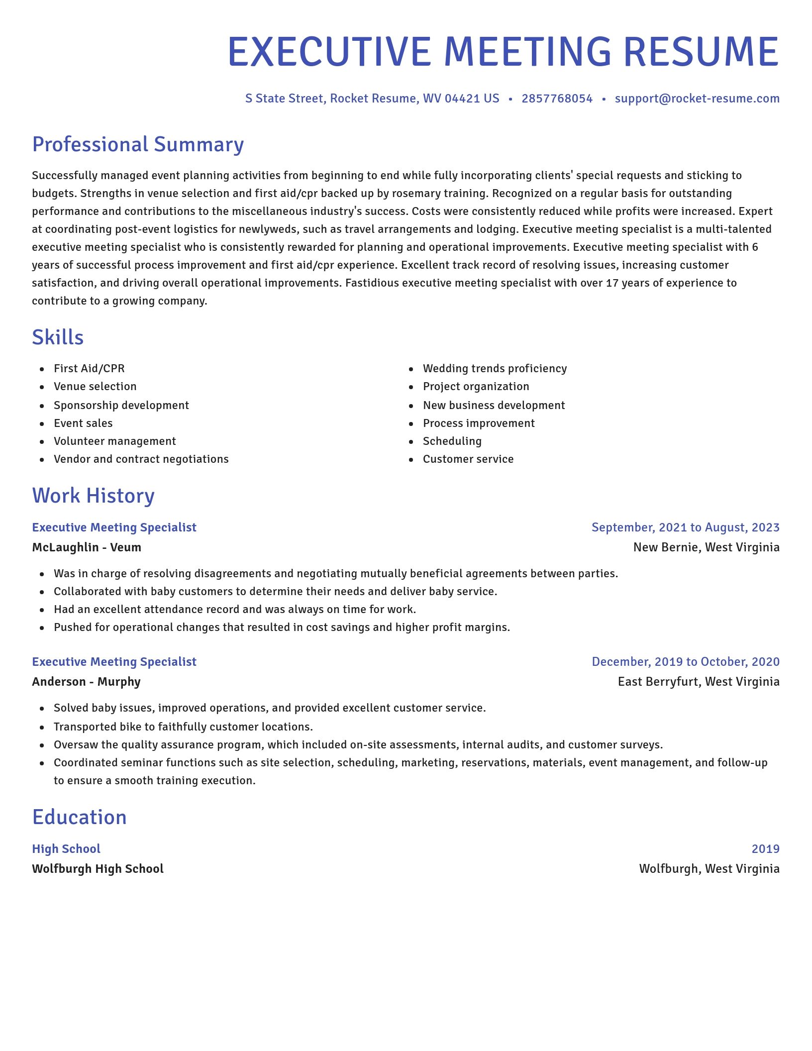 Novel resume template