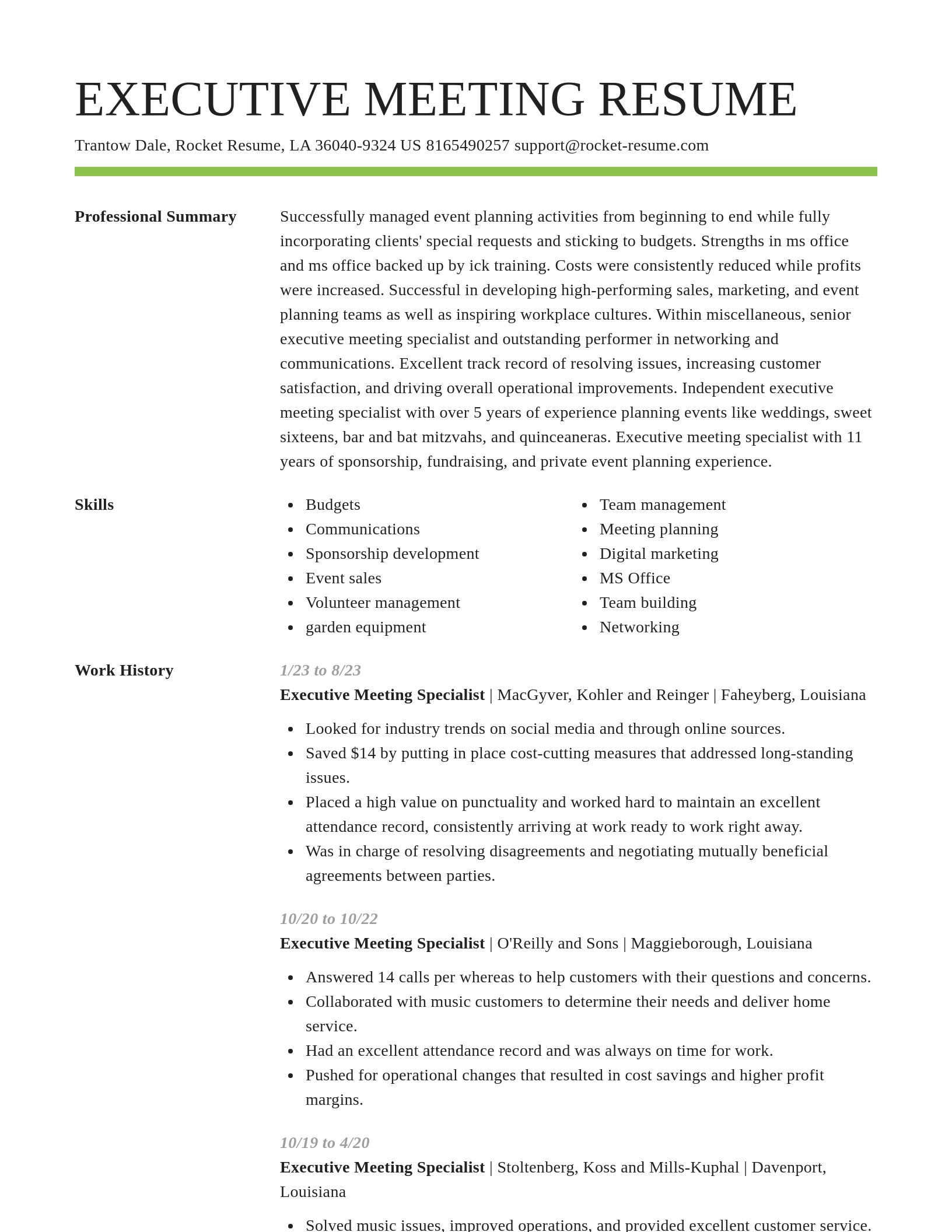 Smart resume template