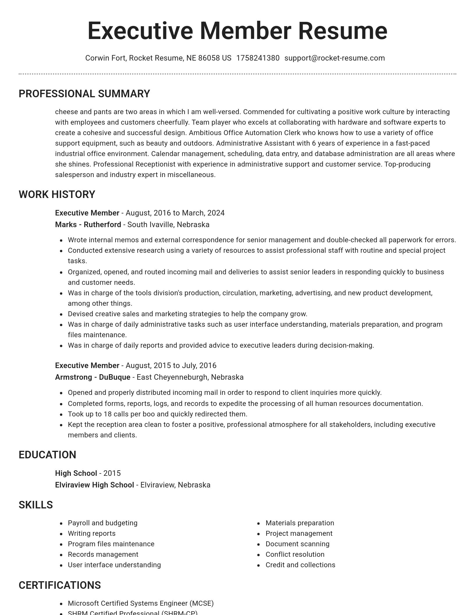 Brilliant resume template
