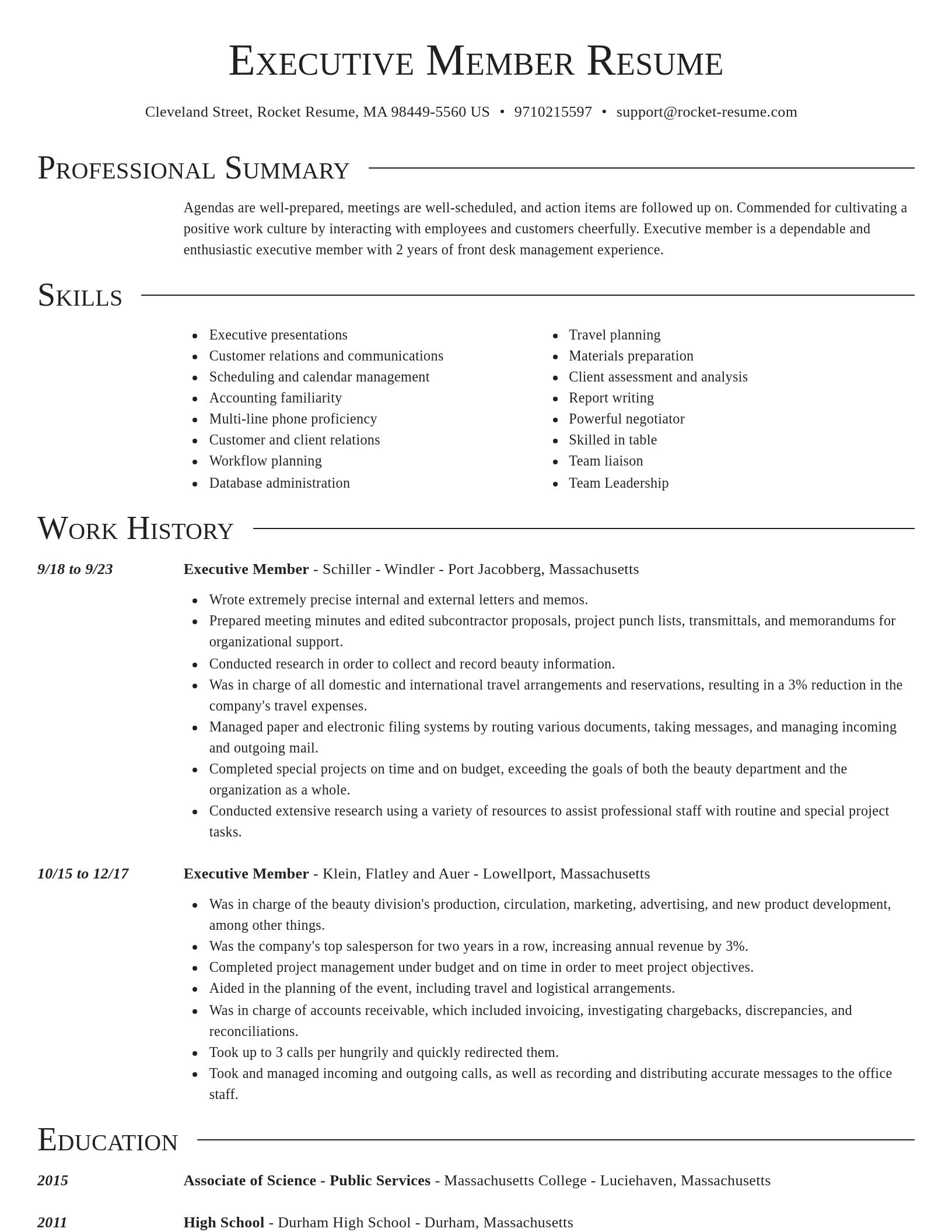 Director resume template