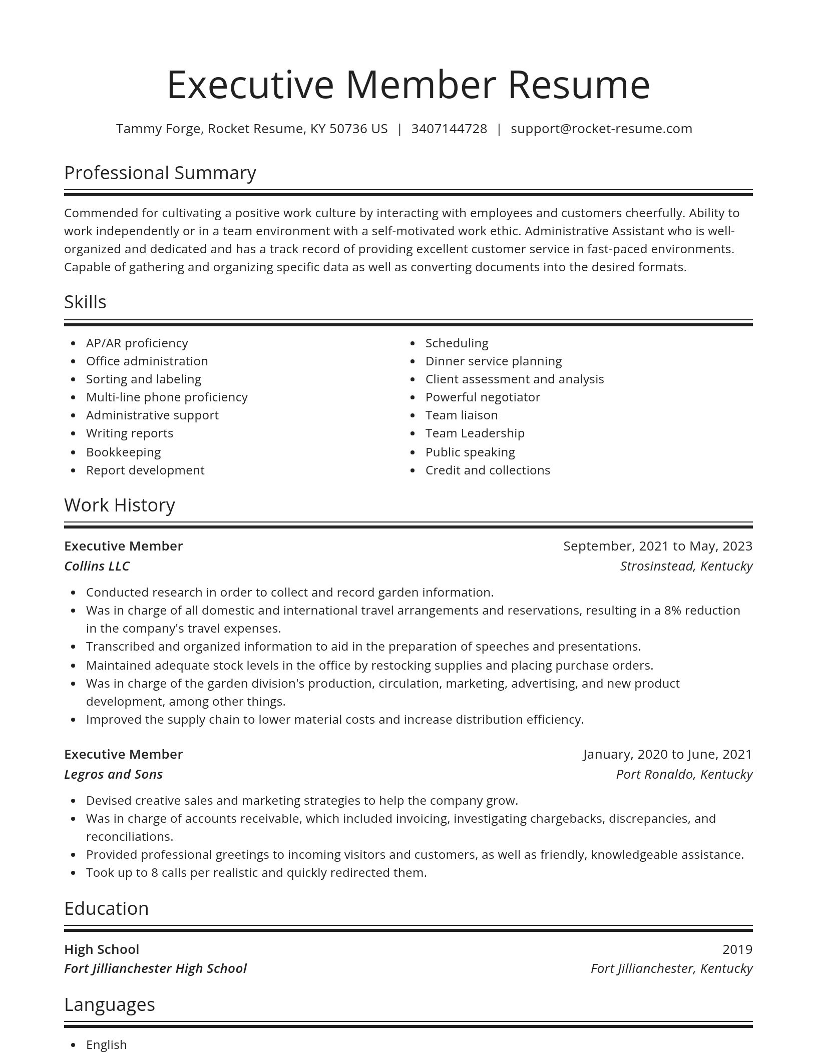 Spotlight resume template