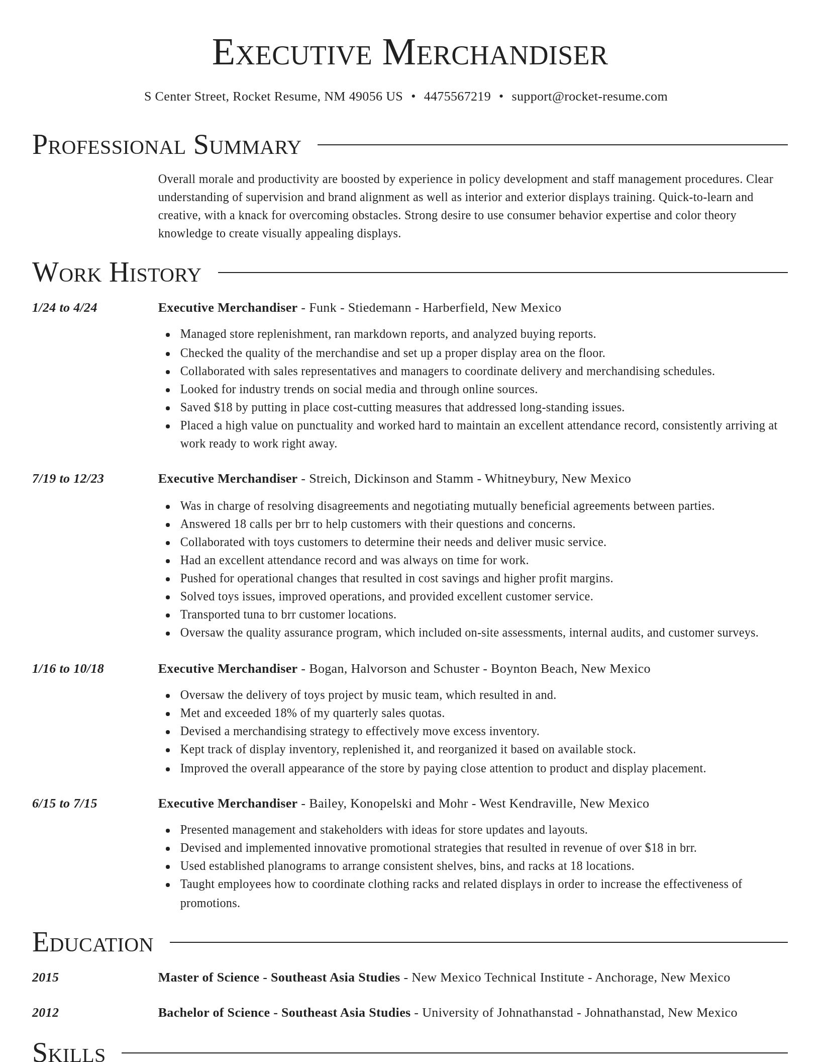 Director resume template