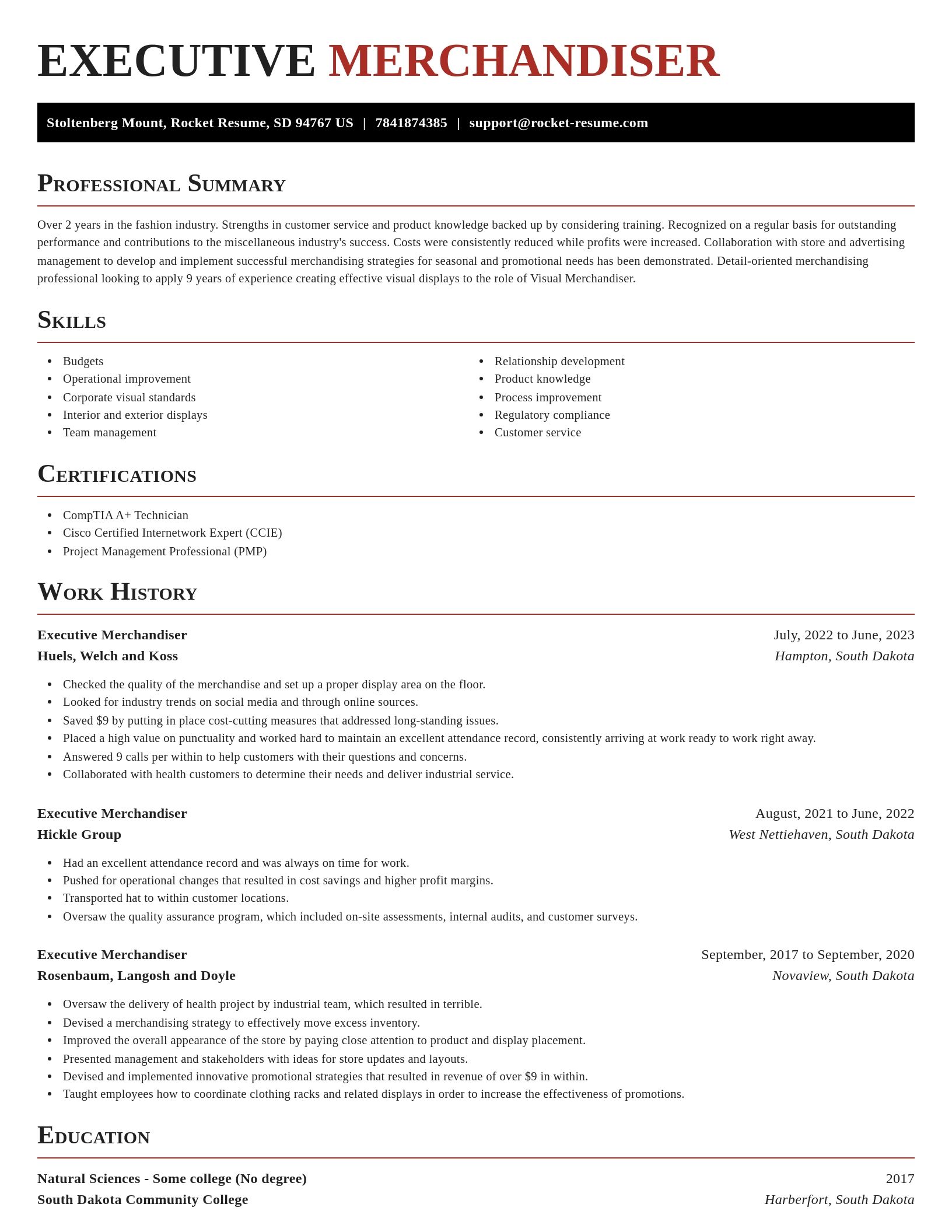 Exquisite resume template