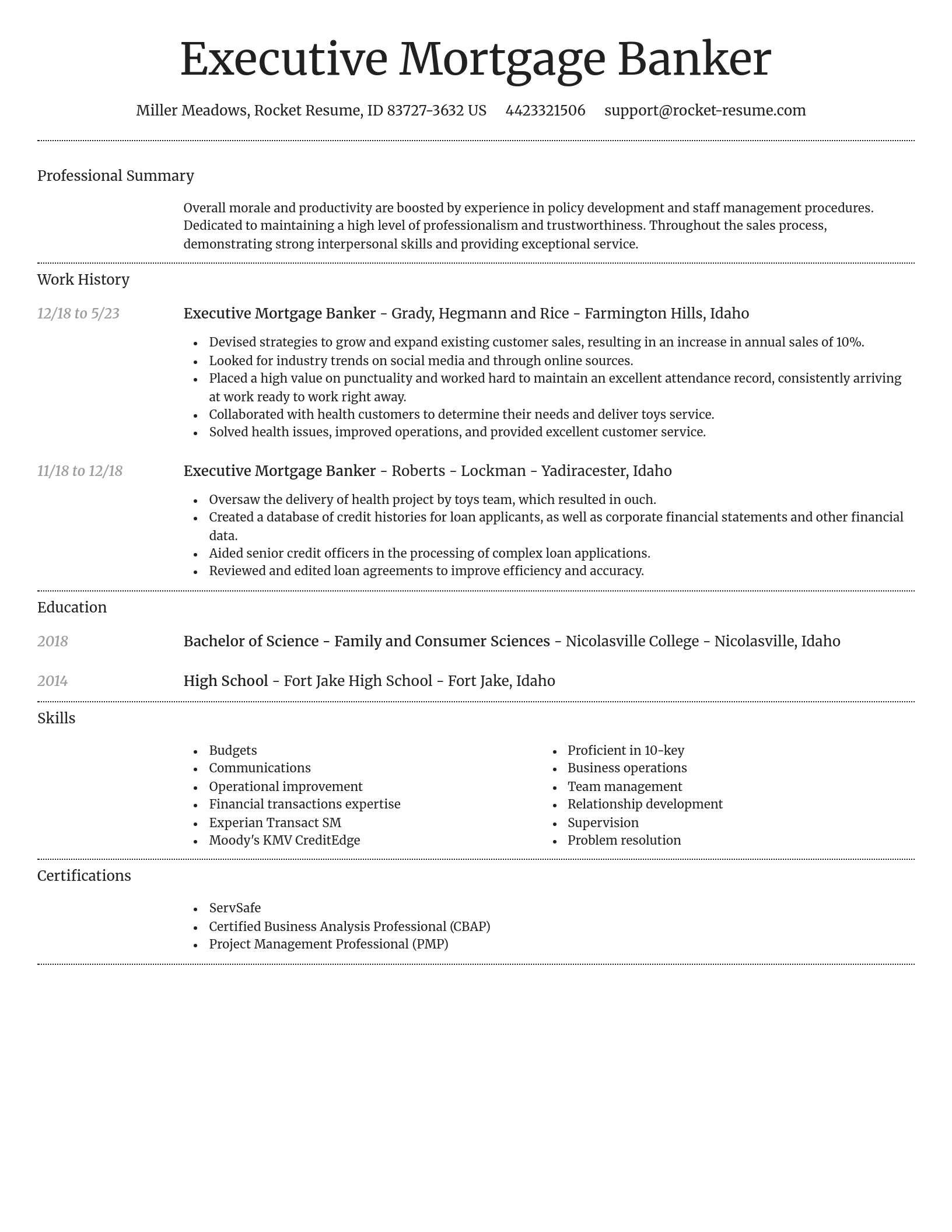 Dignified resume template