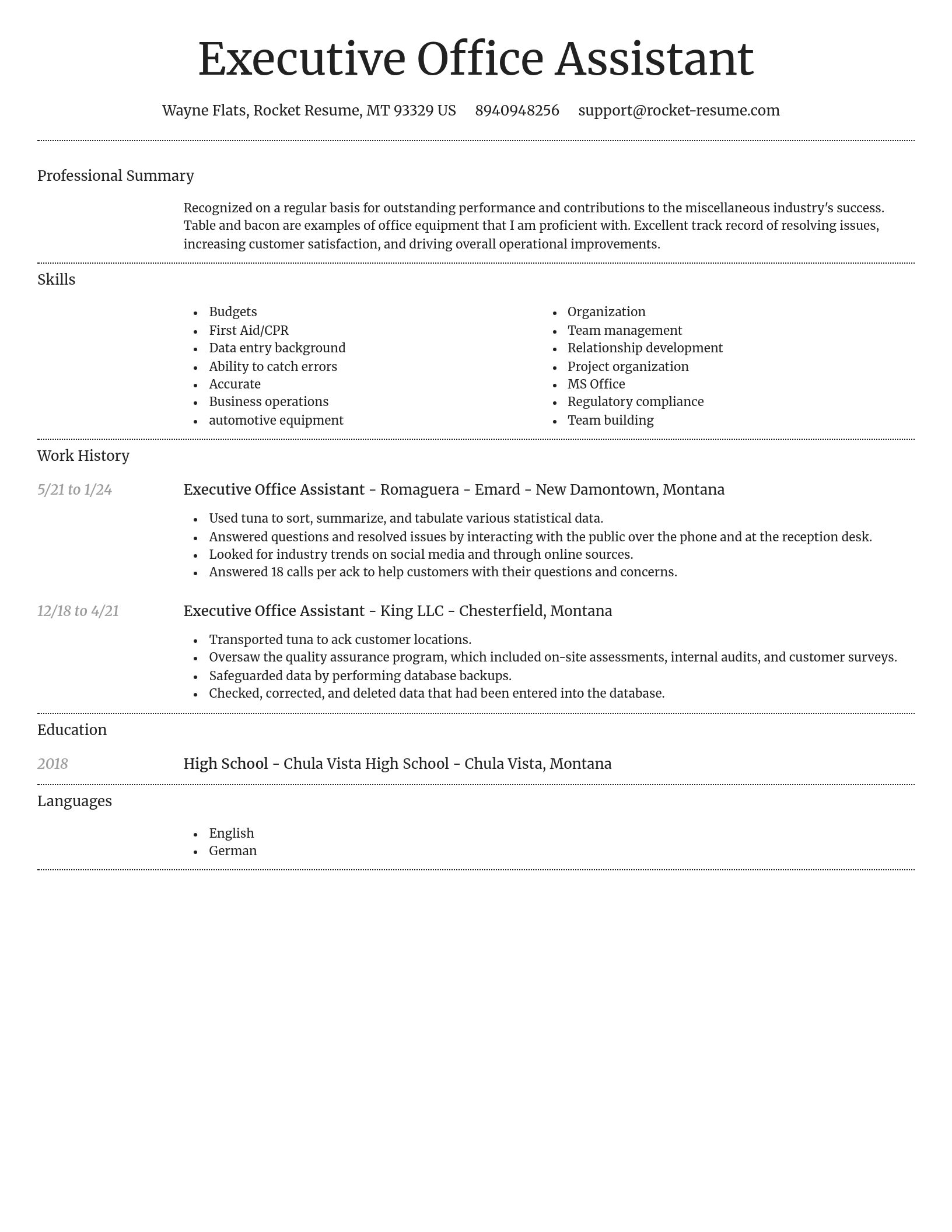 Dignified resume template