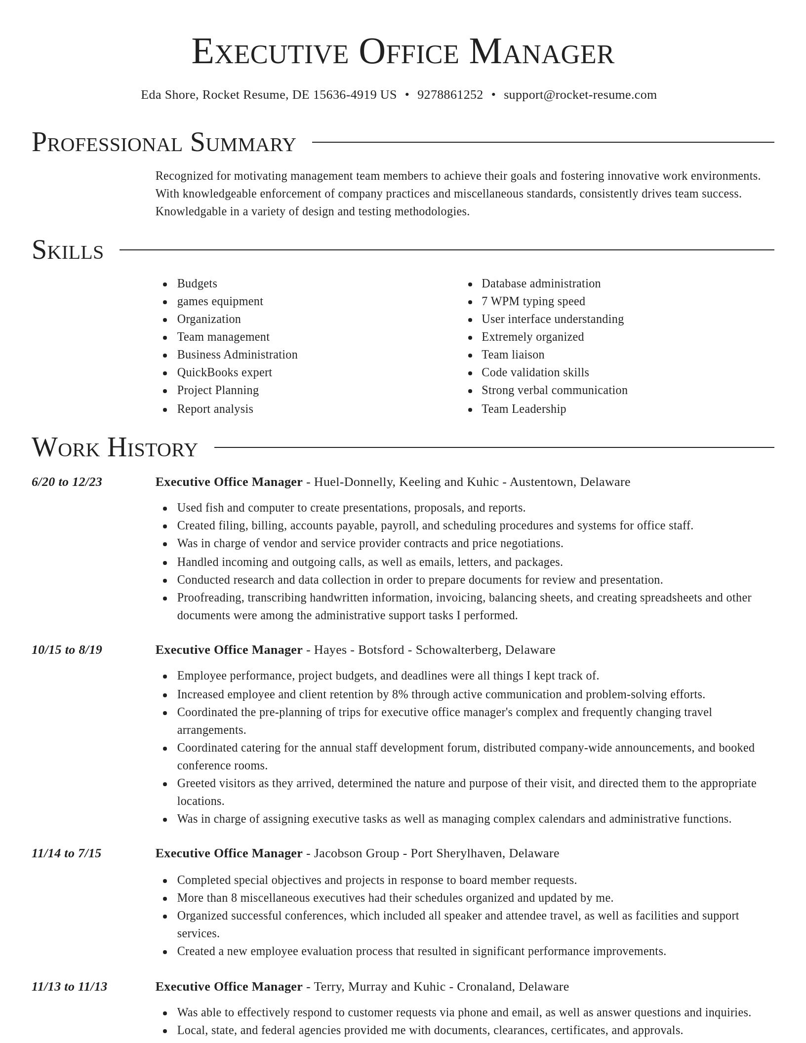 Director resume template