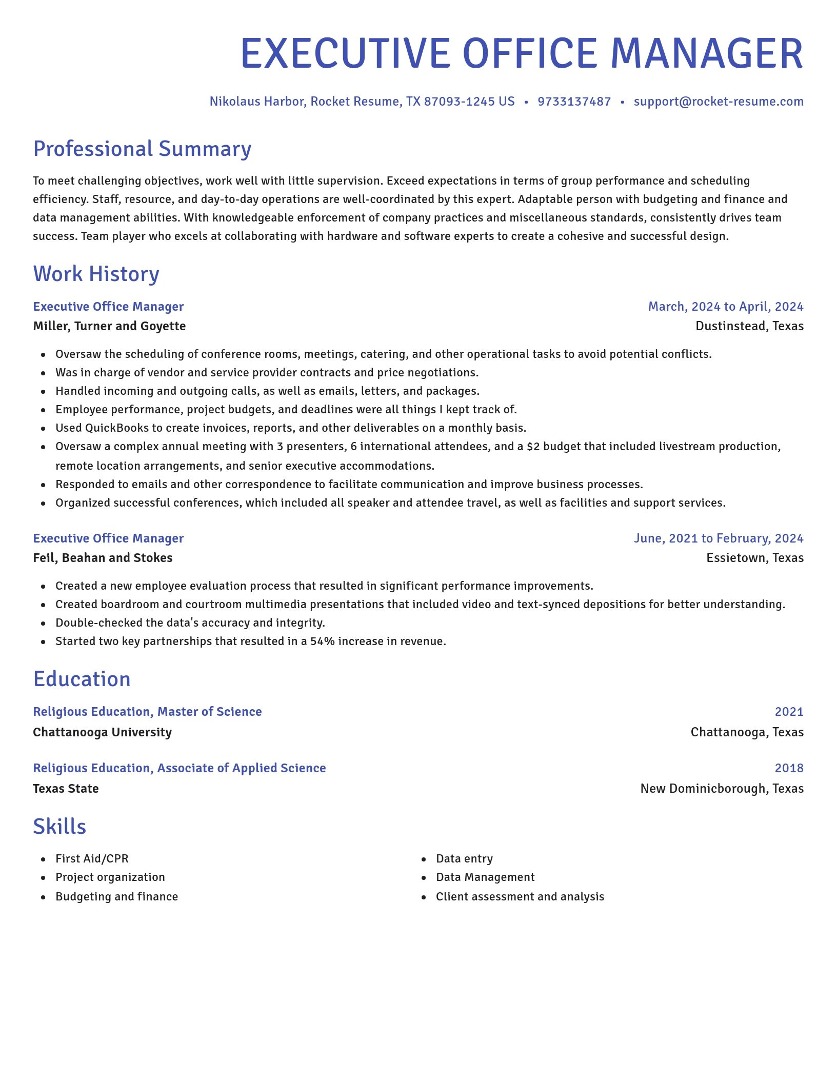 Novel resume template