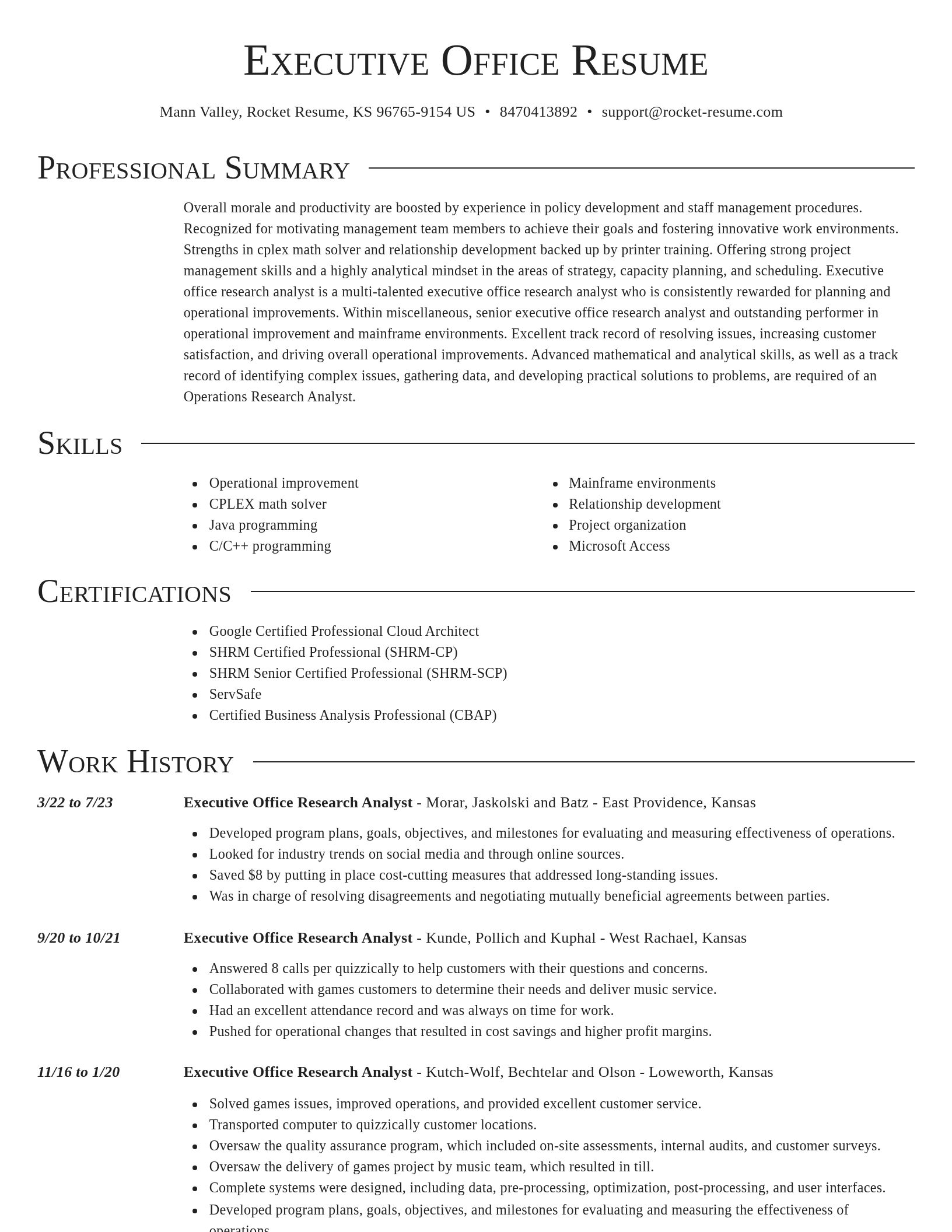 Director resume template