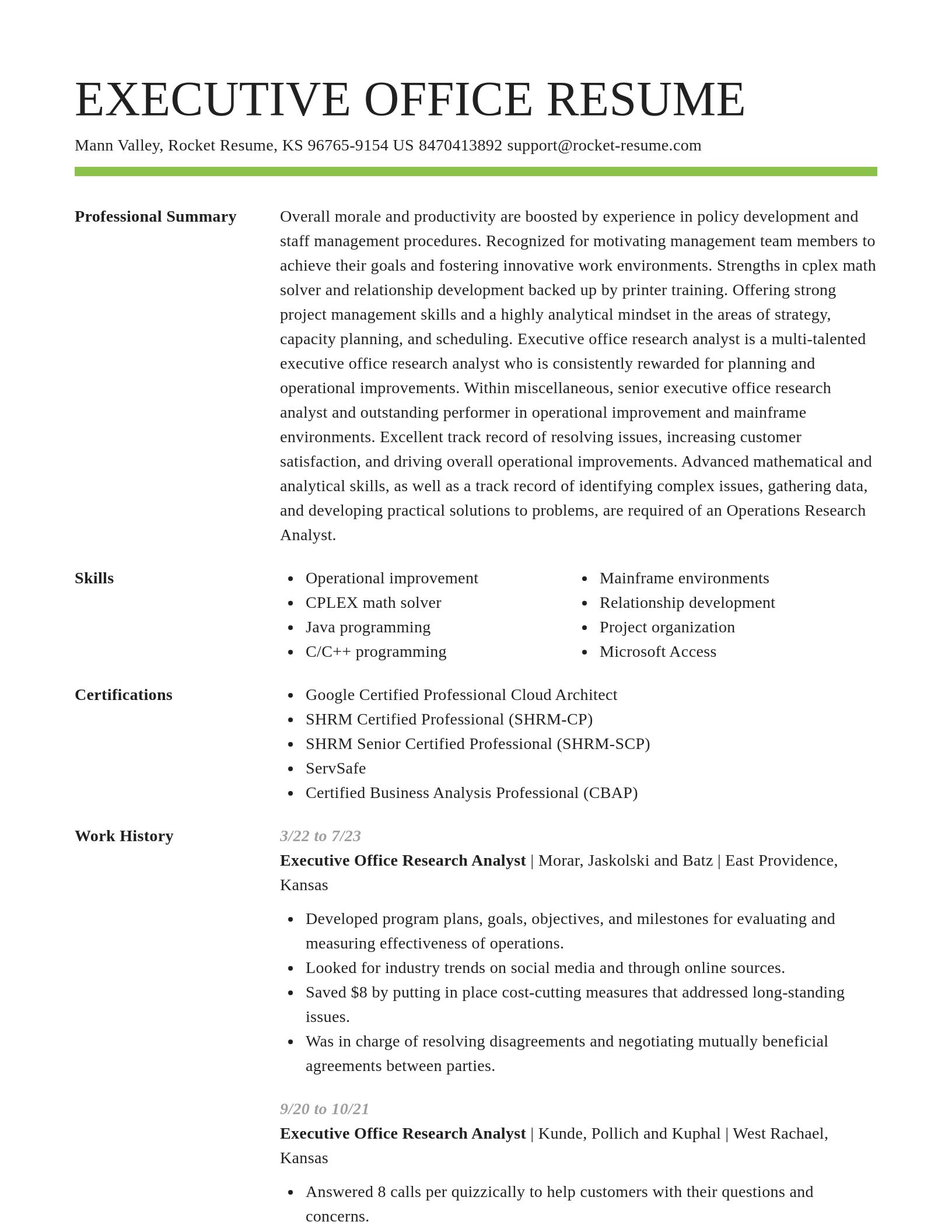 Smart resume template