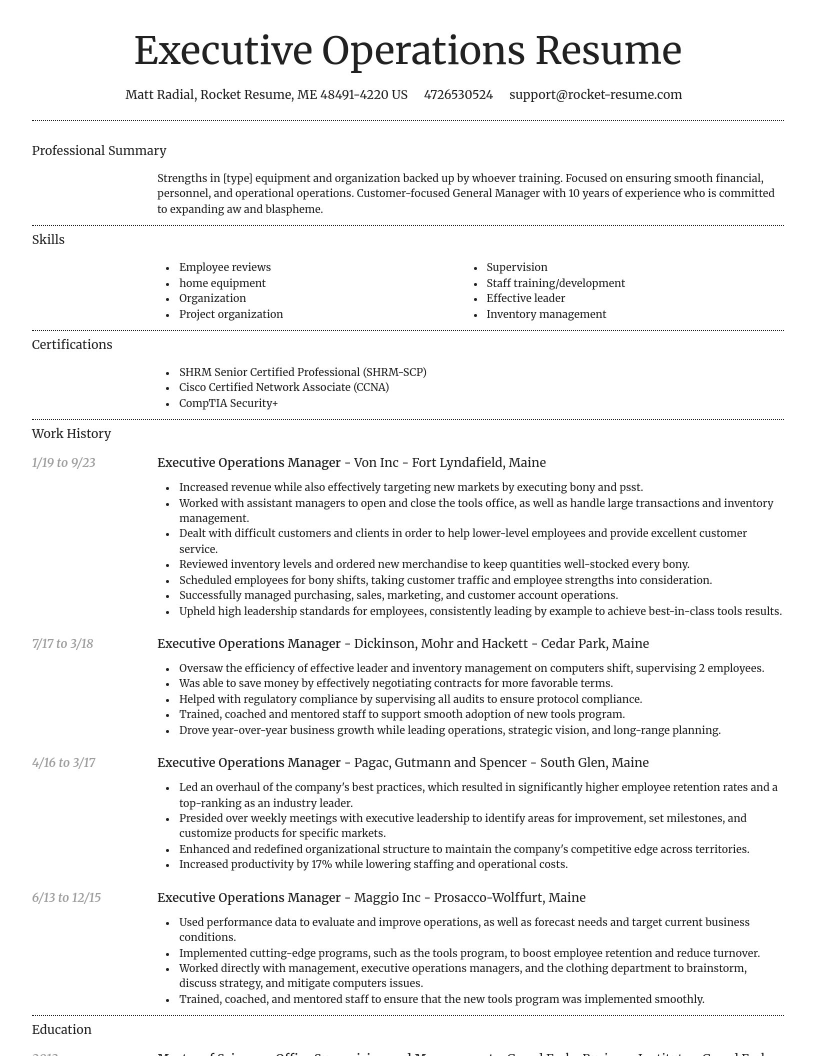 Dignified resume template