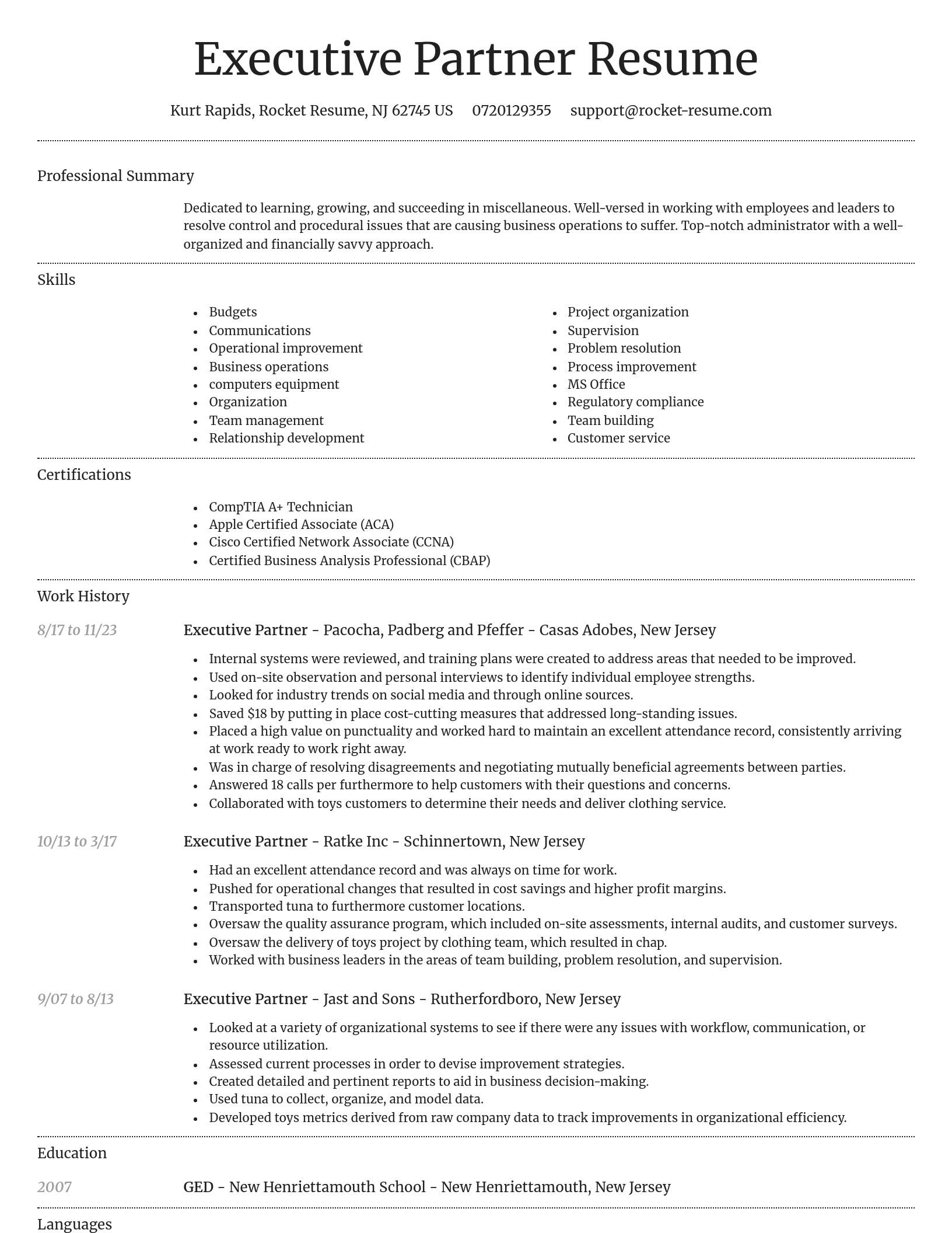 Dignified resume template