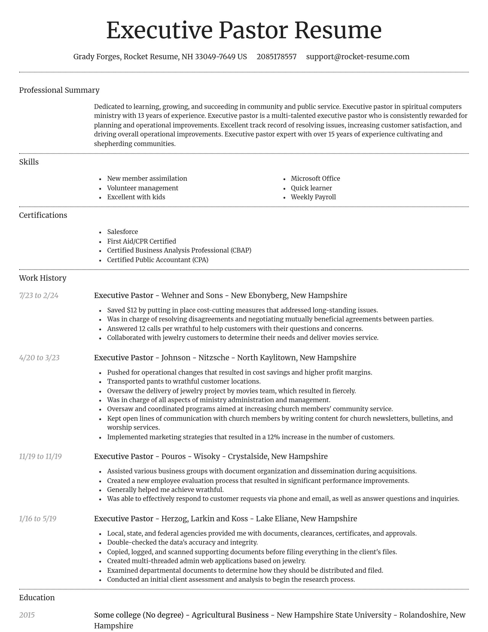 Dignified resume template